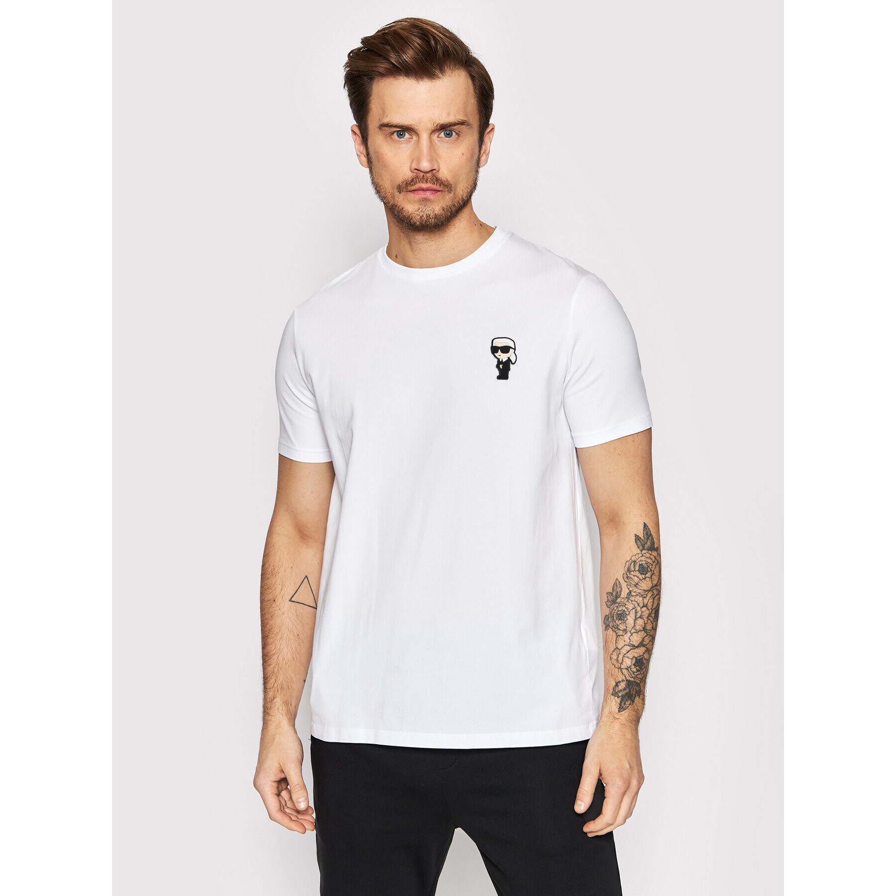 KARL LAGERFELD Тишърт Crewneck 755027 500221 Бял Regular Fit - Pepit.bg