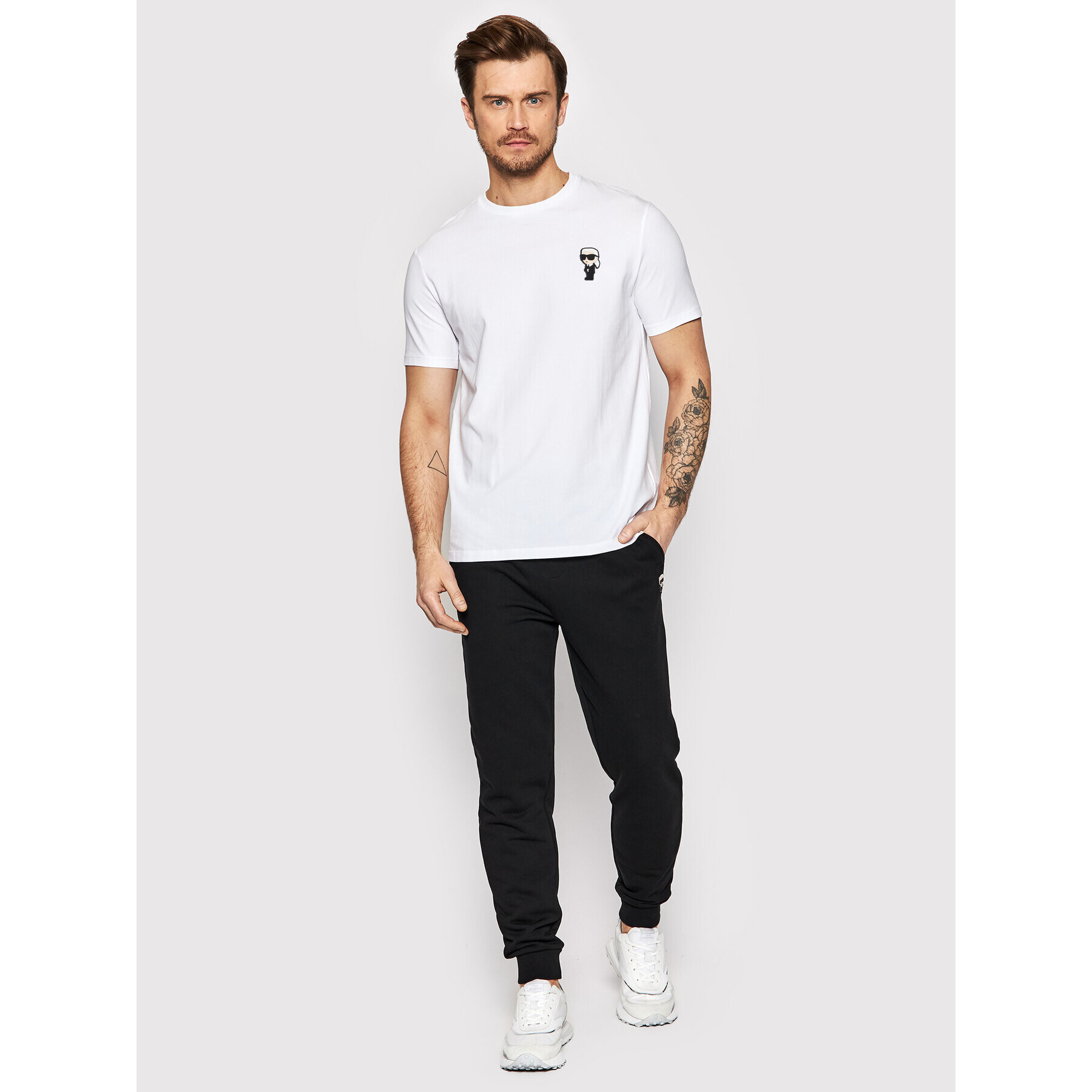 KARL LAGERFELD Тишърт Crewneck 755027 500221 Бял Regular Fit - Pepit.bg