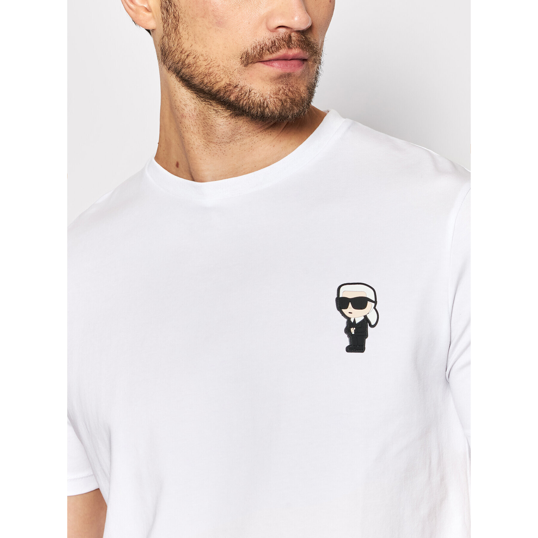 KARL LAGERFELD Тишърт Crewneck 755027 500221 Бял Regular Fit - Pepit.bg