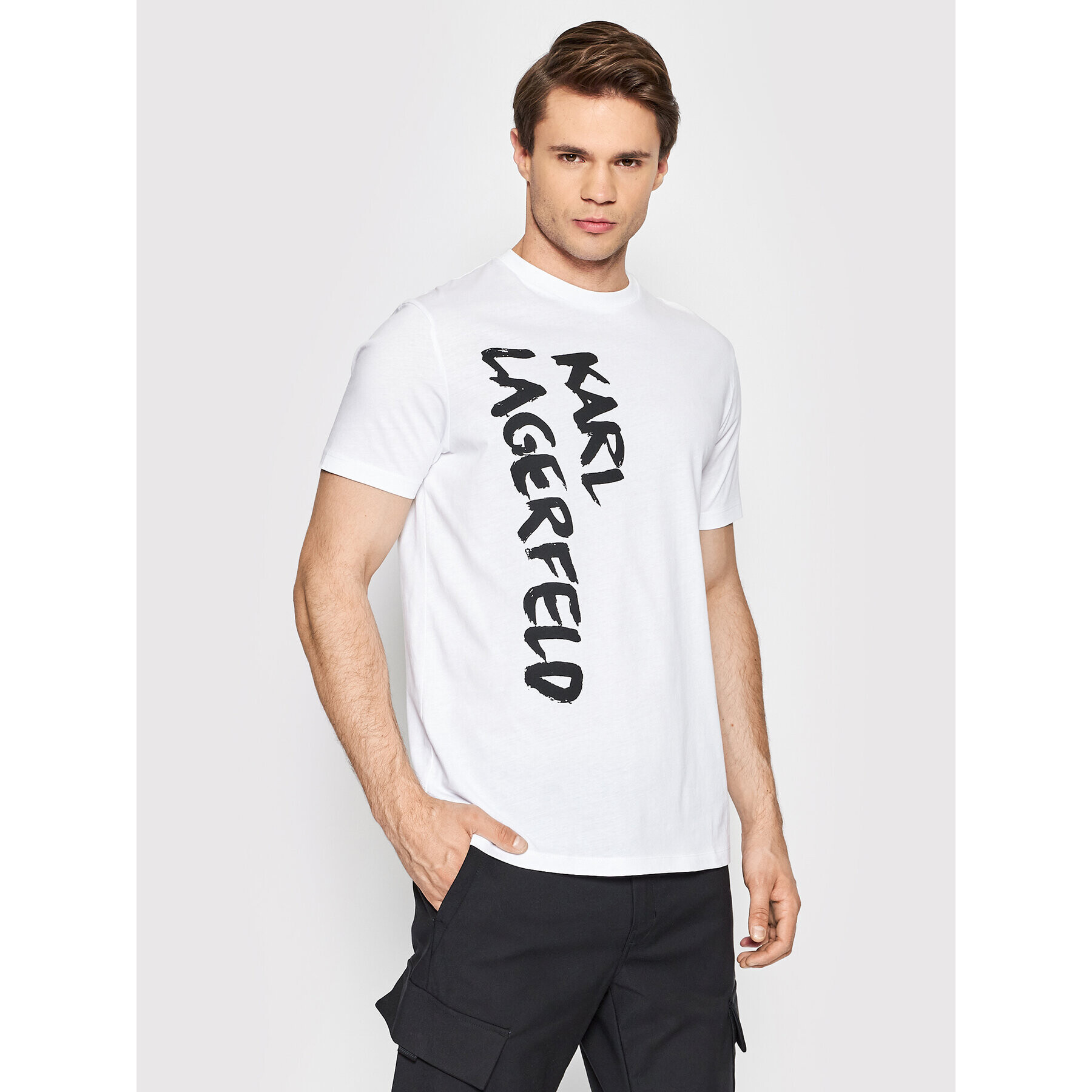 KARL LAGERFELD Тишърт Crewneck 755065 521224 Бял Regular Fit - Pepit.bg