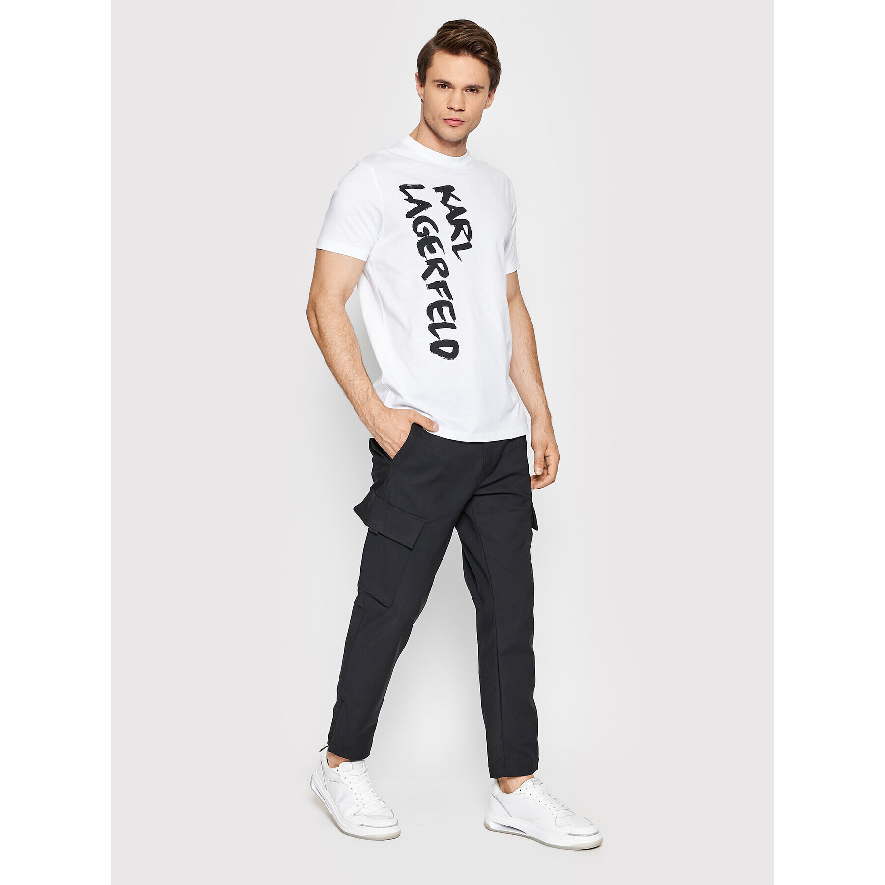 KARL LAGERFELD Тишърт Crewneck 755065 521224 Бял Regular Fit - Pepit.bg