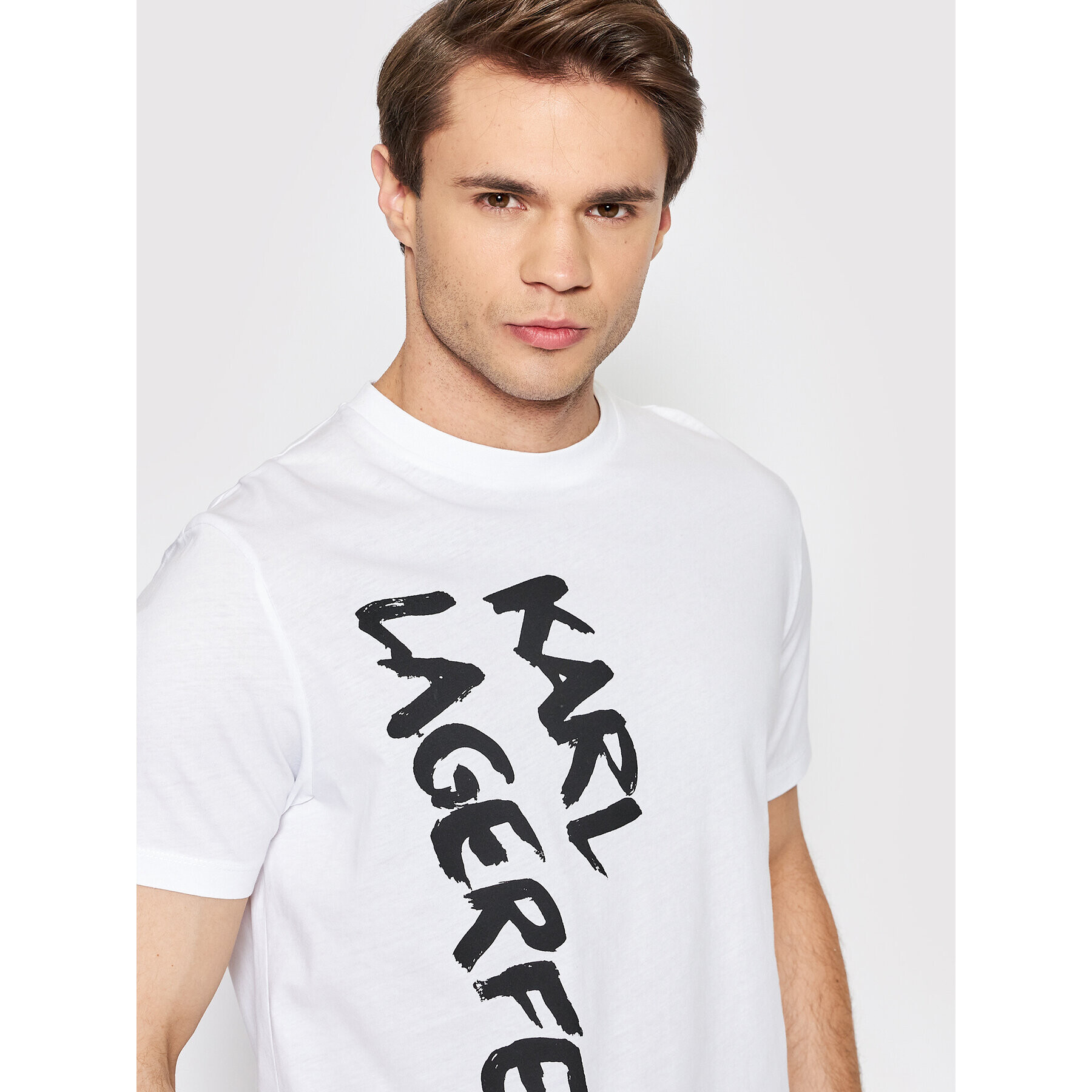 KARL LAGERFELD Тишърт Crewneck 755065 521224 Бял Regular Fit - Pepit.bg