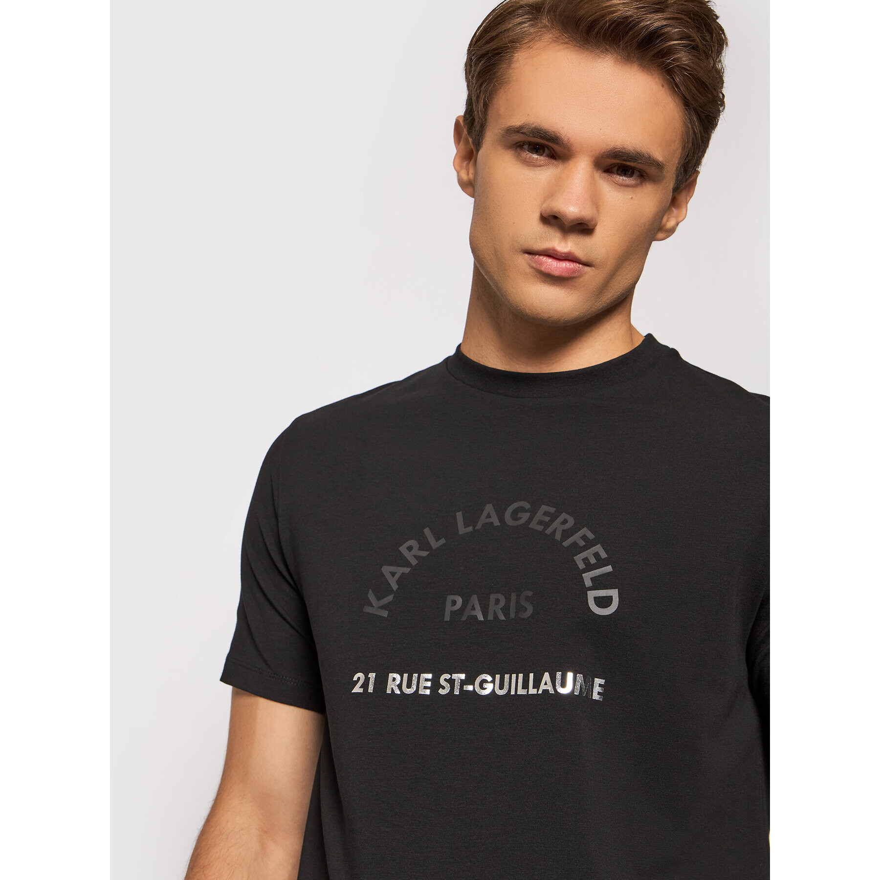 KARL LAGERFELD Тишърт Crewneck 755070 512221 Черен Regular Fit - Pepit.bg