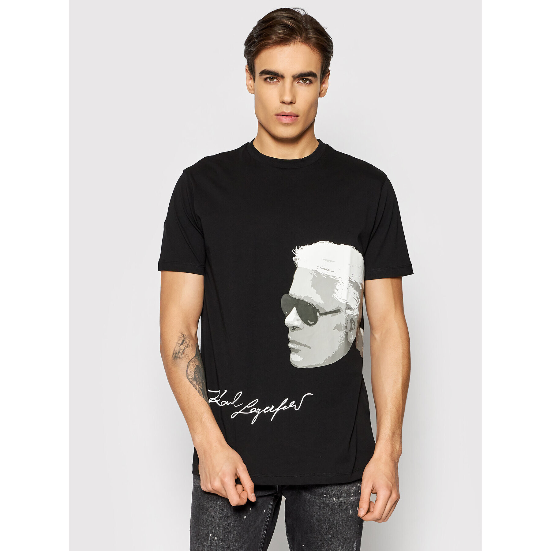 KARL LAGERFELD Тишърт Crewneck 755103 512224 Черен Regular Fit - Pepit.bg