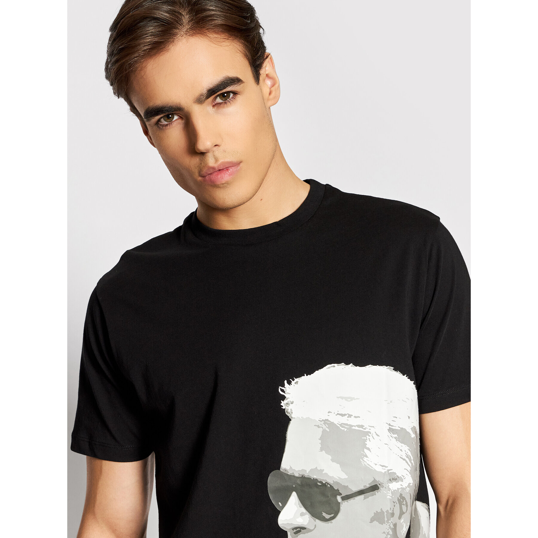 KARL LAGERFELD Тишърт Crewneck 755103 512224 Черен Regular Fit - Pepit.bg