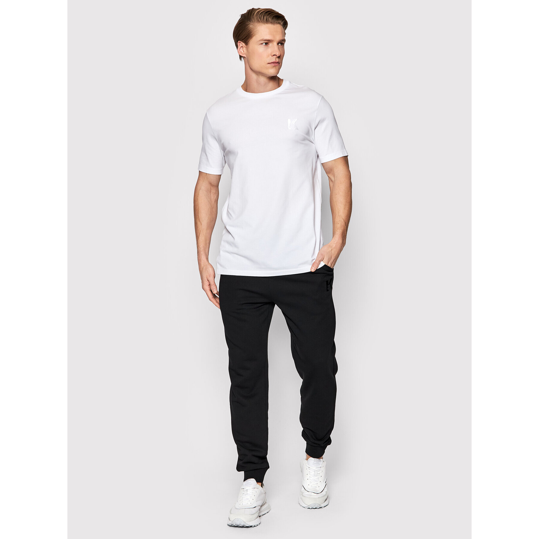 KARL LAGERFELD Тишърт Crewneck 755890 500221 Бял Regular Fit - Pepit.bg