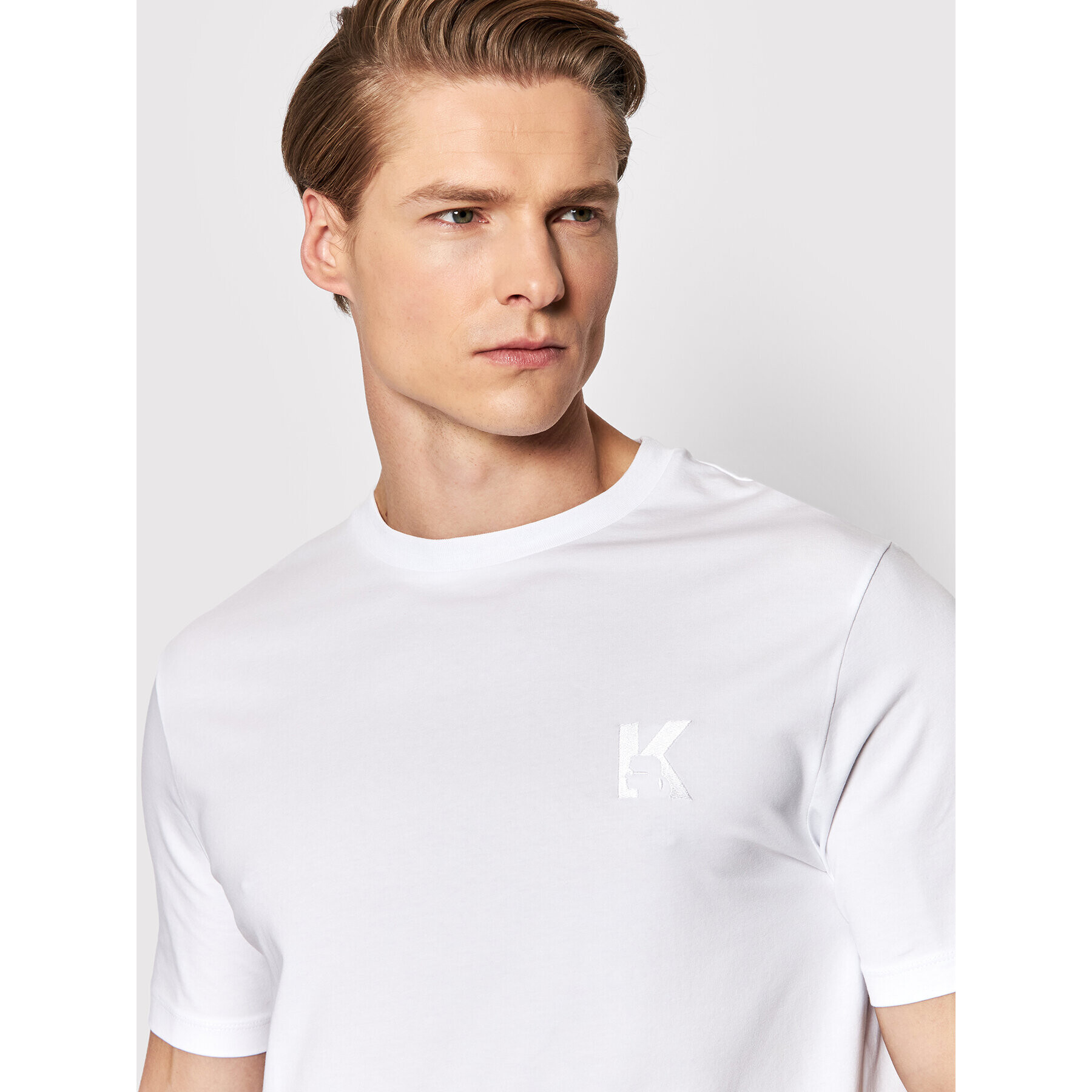 KARL LAGERFELD Тишърт Crewneck 755890 500221 Бял Regular Fit - Pepit.bg