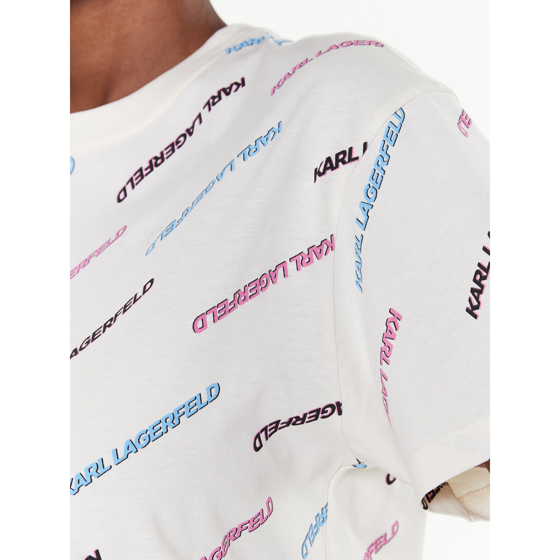 KARL LAGERFELD Тишърт Future Logo 225W1700 Бежов Regular Fit - Pepit.bg