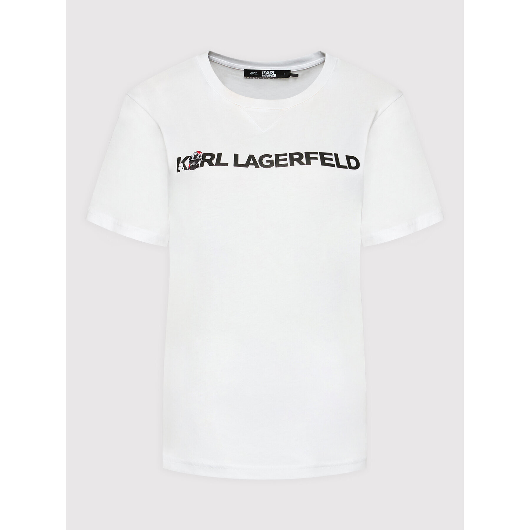 KARL LAGERFELD Тишърт Ikonik Animal Logo 220W1780 Бял Regular Fit - Pepit.bg