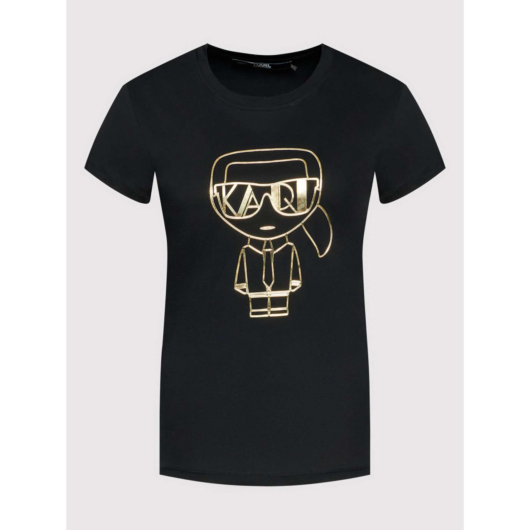 KARL LAGERFELD Тишърт Ikonik Art Deco 216W1705 Черен Regular Fit - Pepit.bg