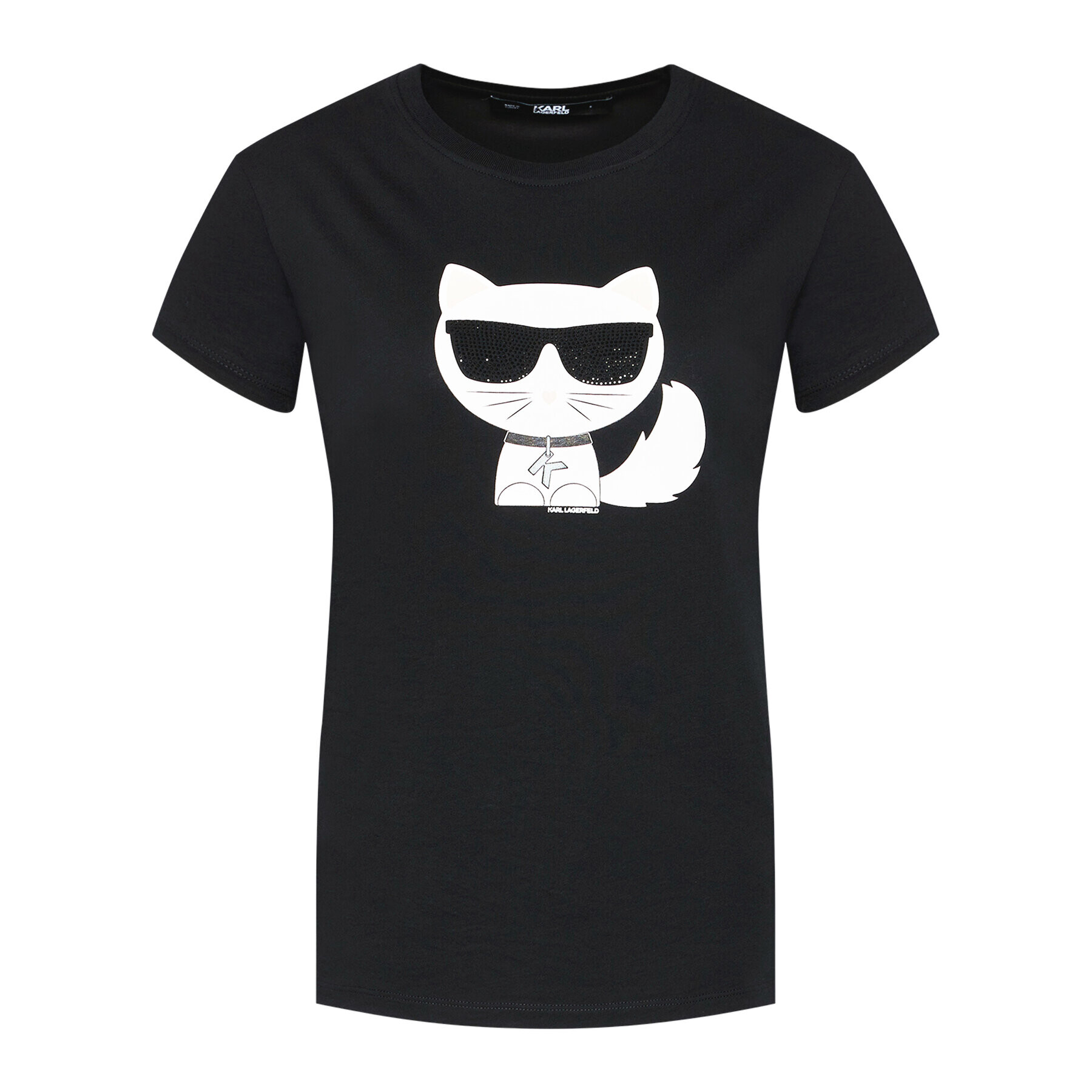 KARL LAGERFELD Тишърт Ikonik Choupette 210W1723 Черен Regular Fit - Pepit.bg