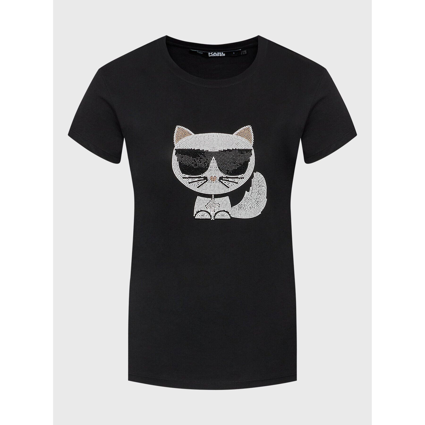 KARL LAGERFELD Тишърт Ikonik Choupette 216W1732 Черен Regular Fit - Pepit.bg