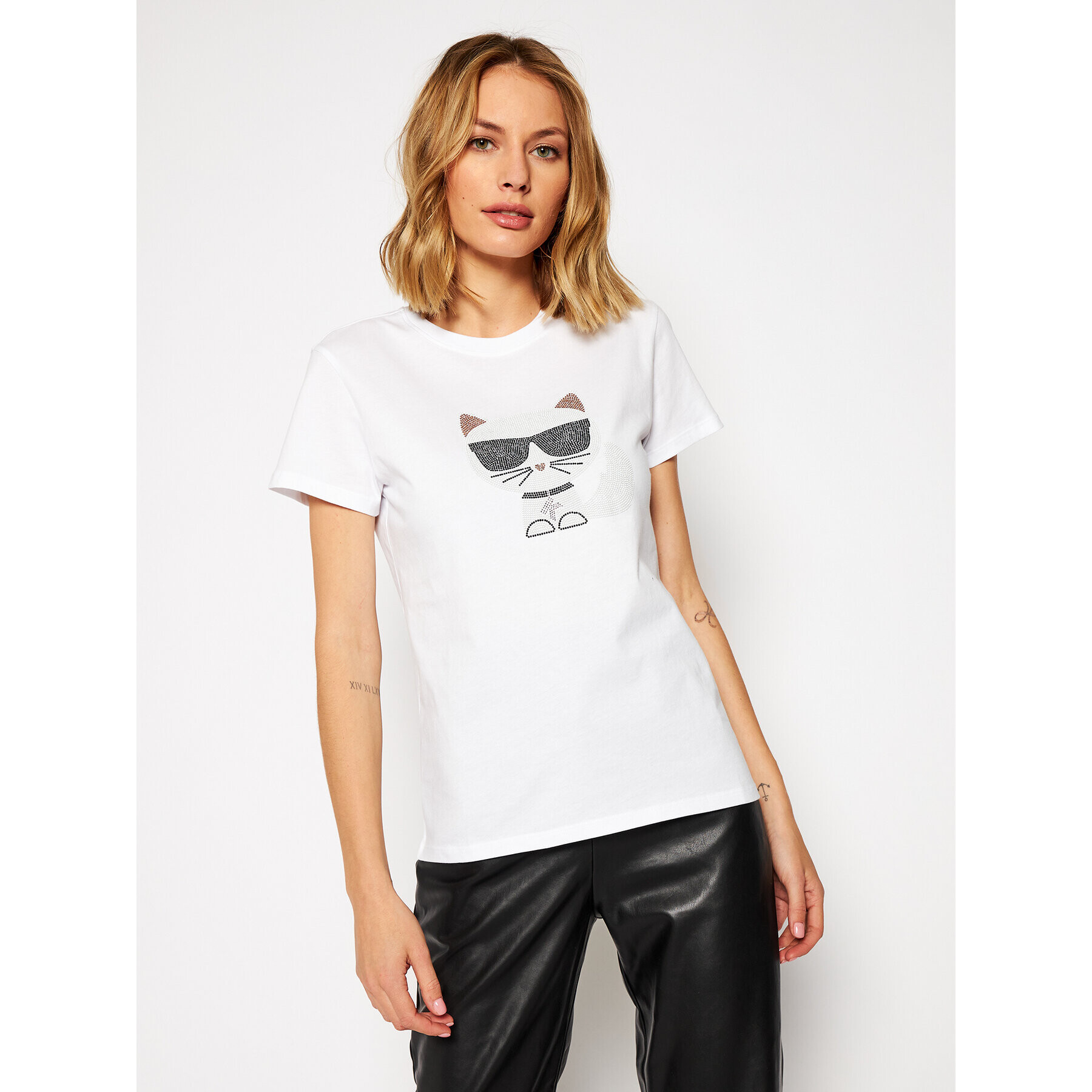 KARL LAGERFELD Тишърт Ikonik Choupette Rs 206W1710 Бял Regular Fit - Pepit.bg