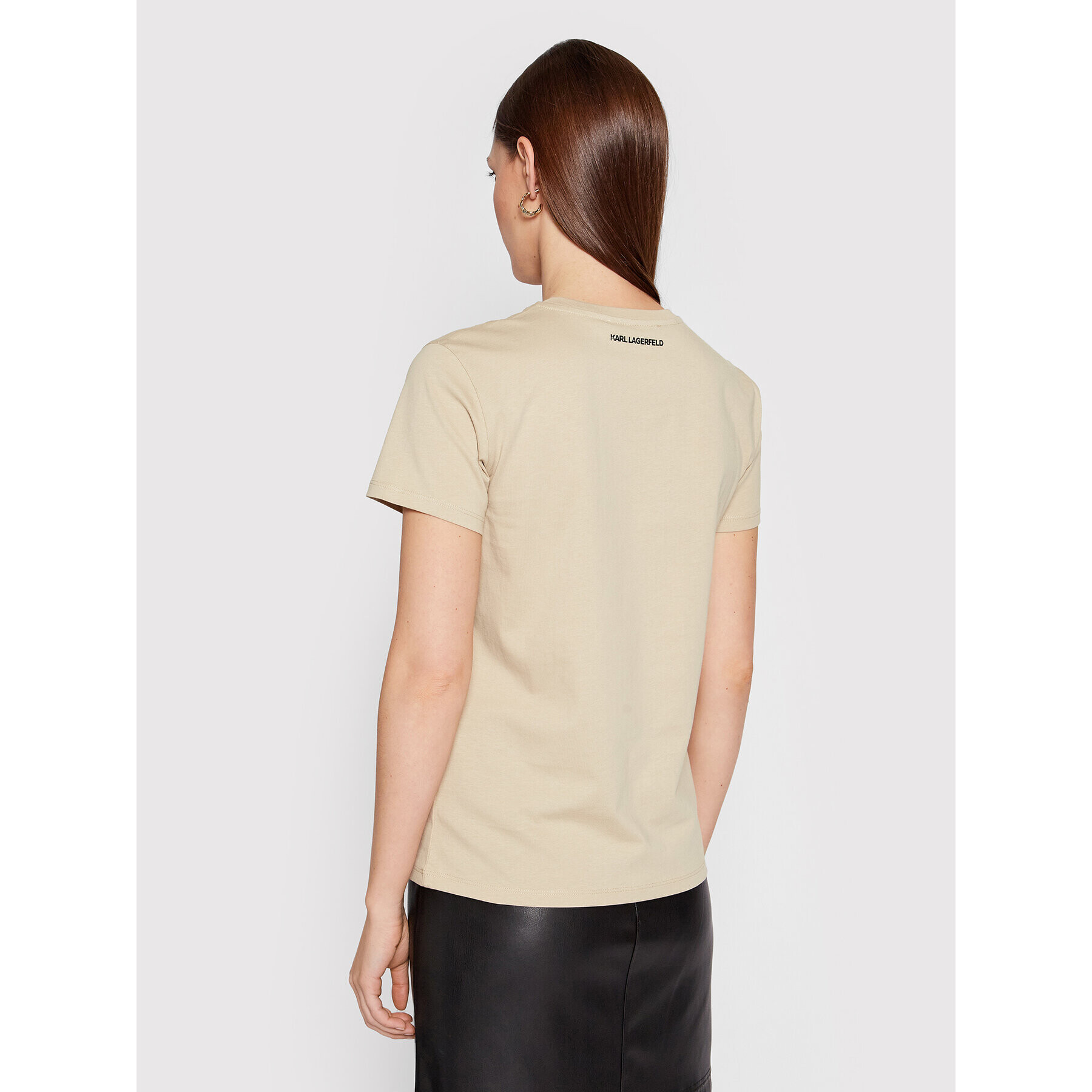 KARL LAGERFELD Тишърт Ikonik Mini 216W1731 Бежов Regular Fit - Pepit.bg