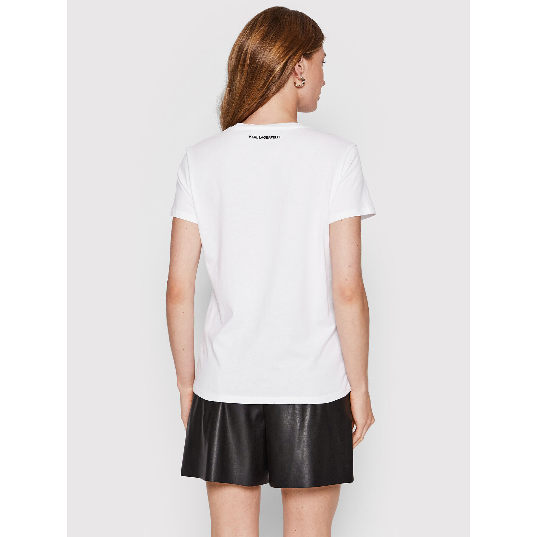 KARL LAGERFELD Тишърт Jelly Logo 221W1702 Бял Regular Fit - Pepit.bg