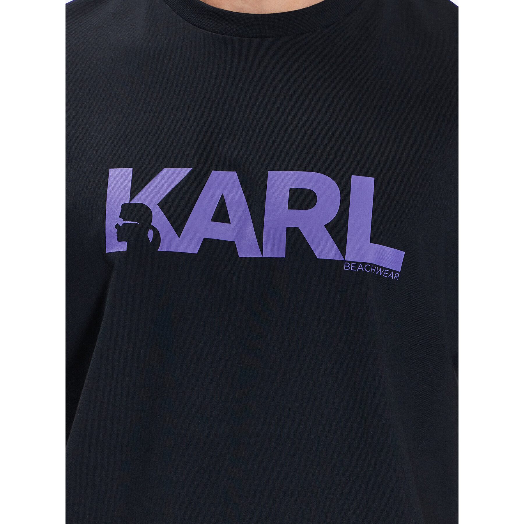 KARL LAGERFELD Тишърт Logo 230M2211 Черен Regular Fit - Pepit.bg