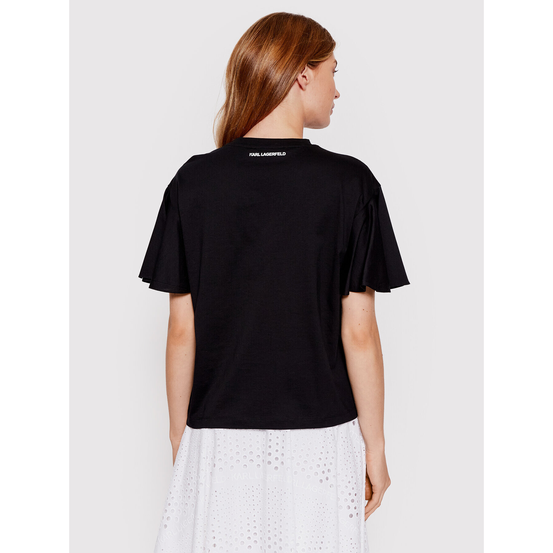 KARL LAGERFELD Тишърт Logo Tape 221W1701 Черен Relaxed Fit - Pepit.bg