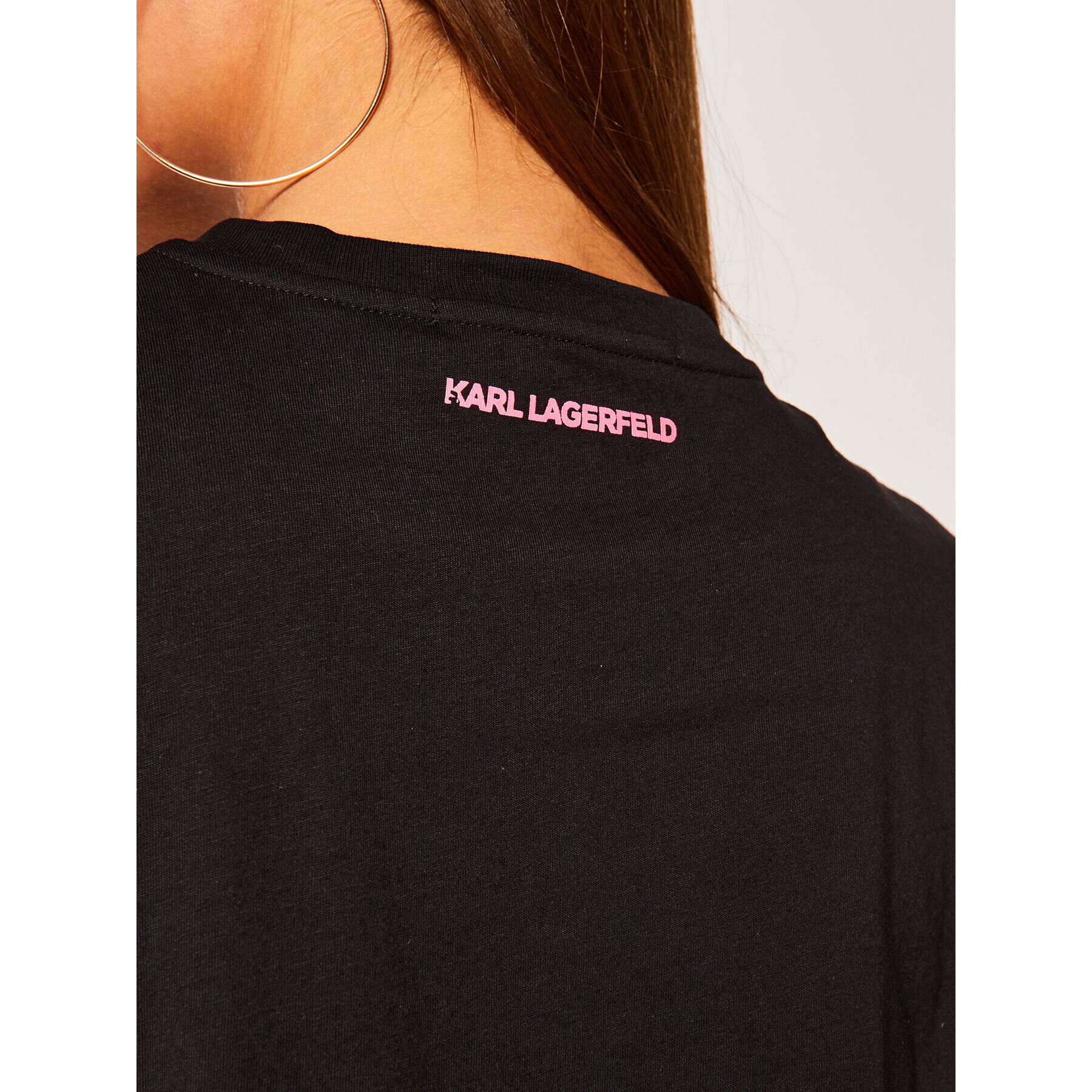 KARL LAGERFELD Тишърт Rue St-Guillaume Logo 201W1755 Черен Regular Fit - Pepit.bg