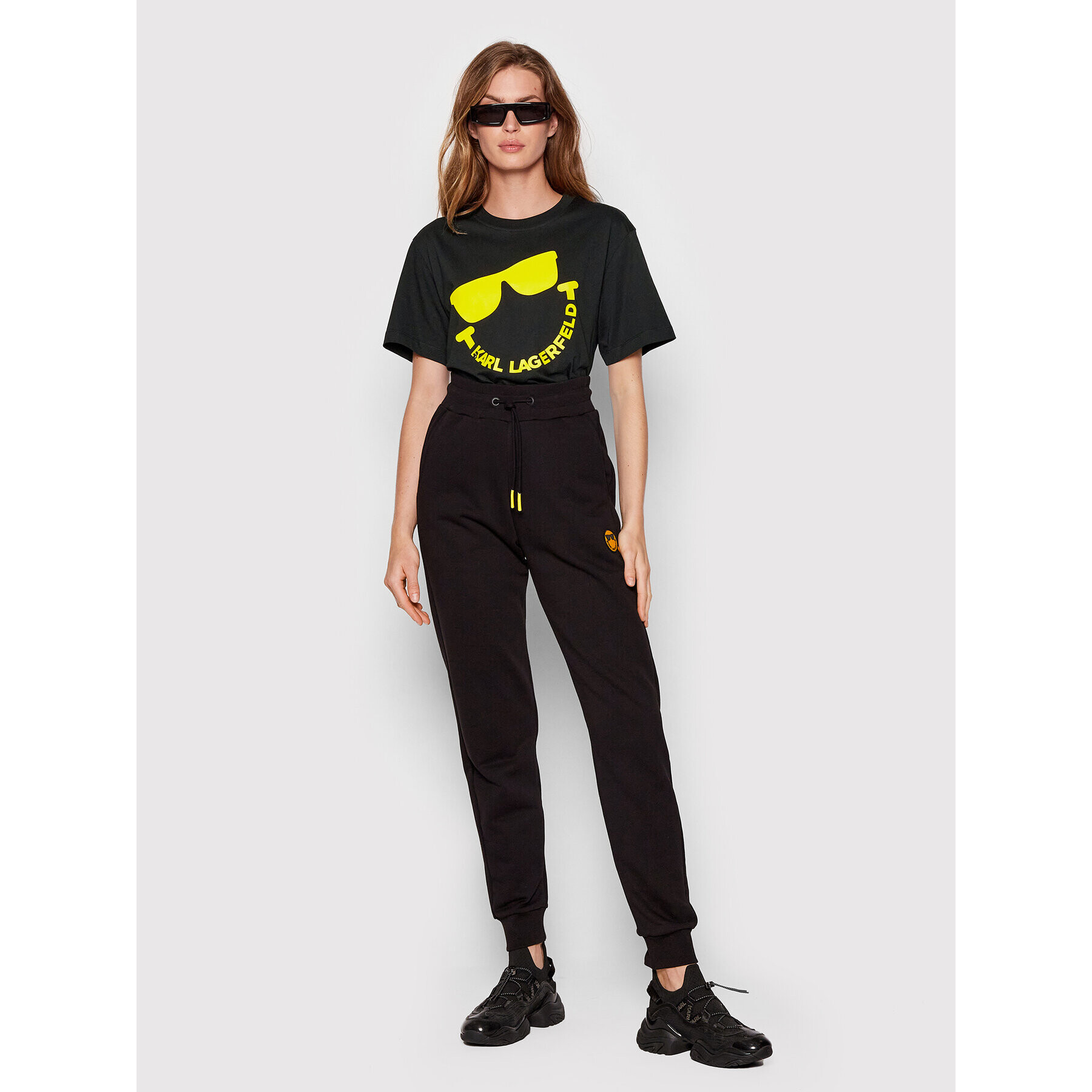 KARL LAGERFELD Тишърт SMILEY WORLD 221W1752 Черен Relaxed Fit - Pepit.bg