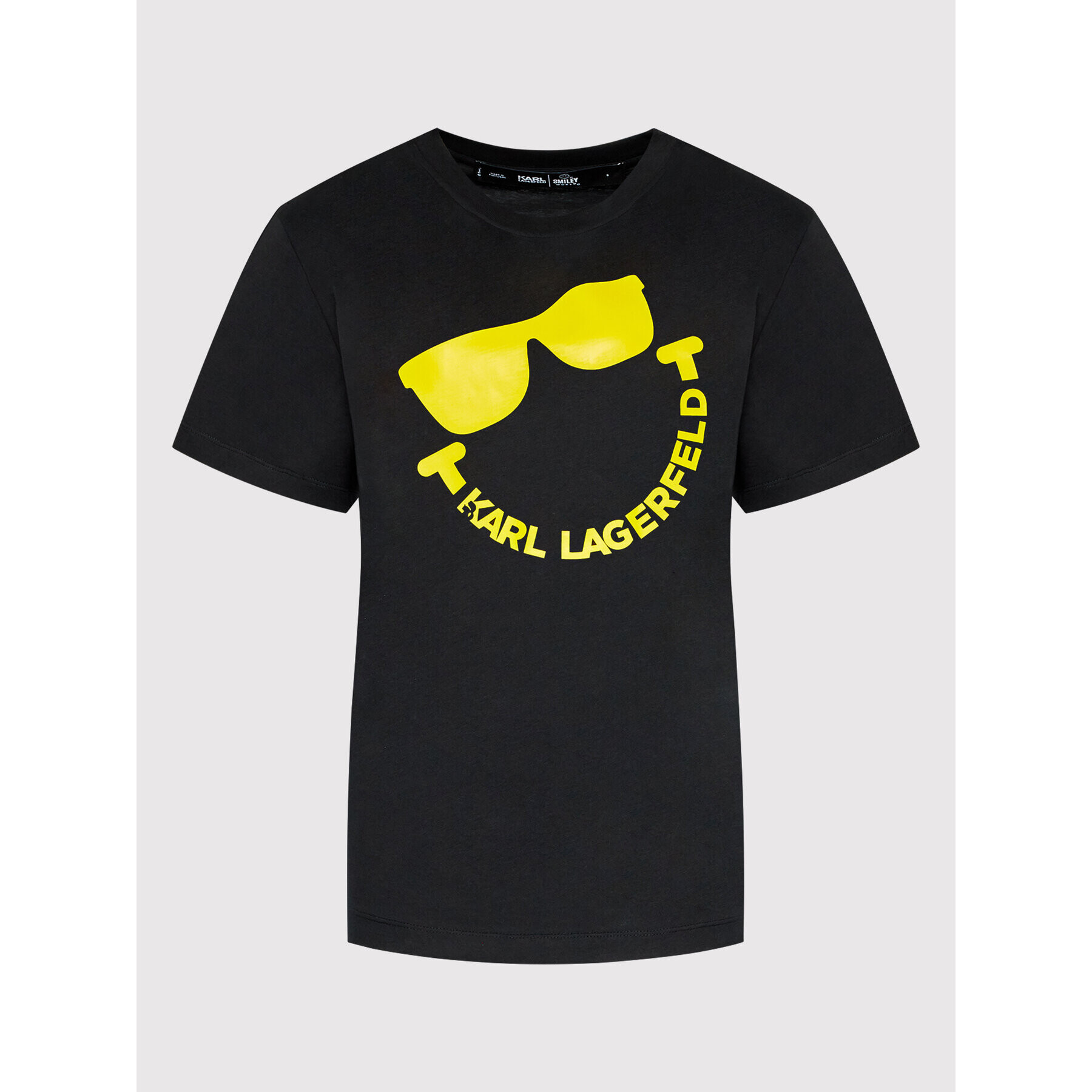 KARL LAGERFELD Тишърт SMILEY WORLD 221W1752 Черен Relaxed Fit - Pepit.bg