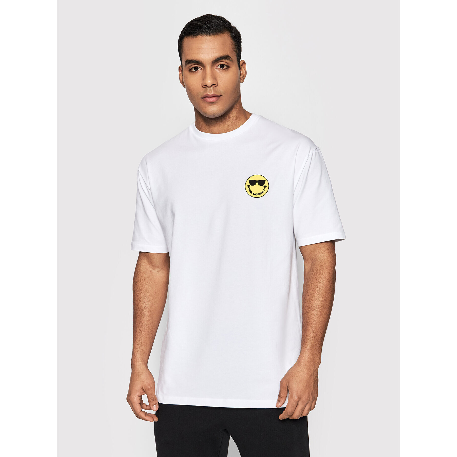 KARL LAGERFELD Тишърт SMILEY WORLD 755440 Бял Regular Fit - Pepit.bg
