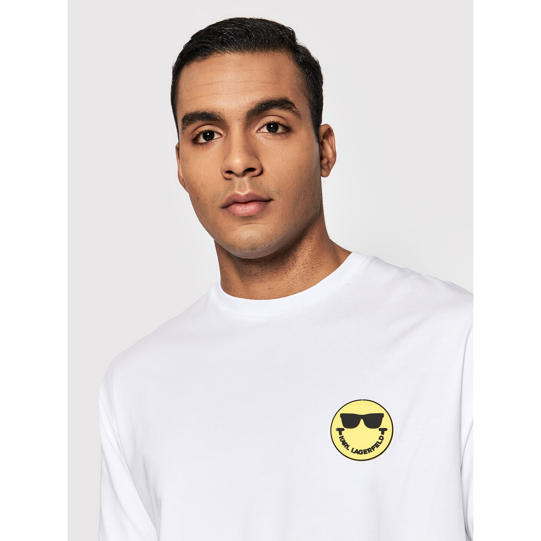 KARL LAGERFELD Тишърт SMILEY WORLD 755440 Бял Regular Fit - Pepit.bg