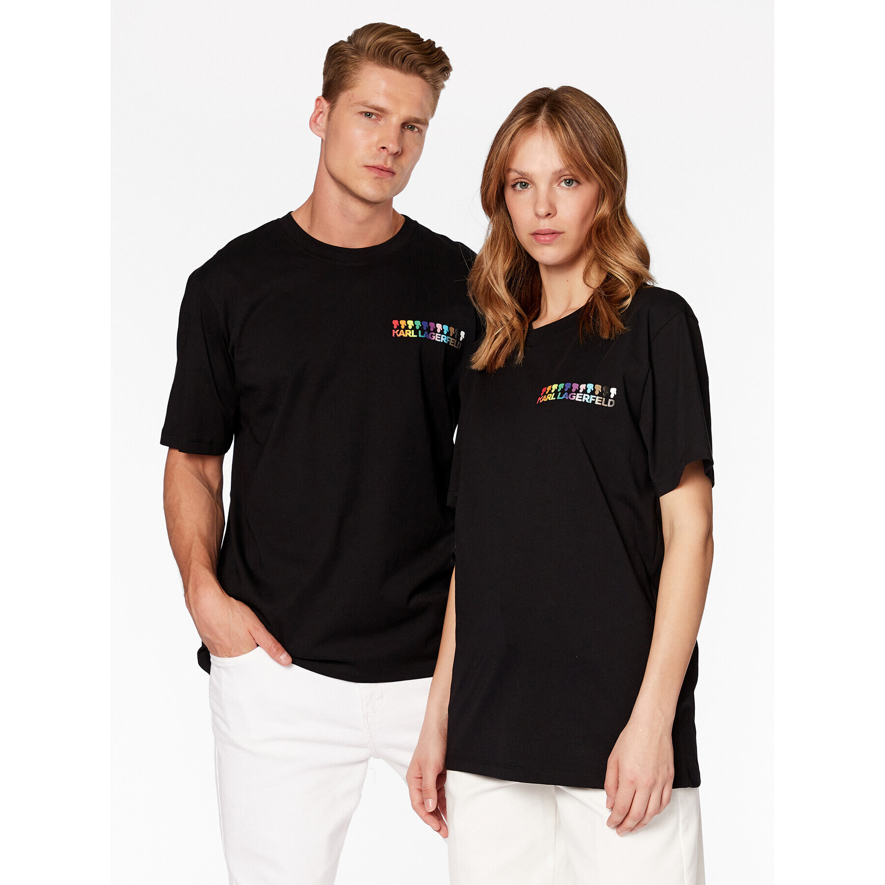 KARL LAGERFELD Тишърт Unisex 225W1781 Черен Regular Fit - Pepit.bg