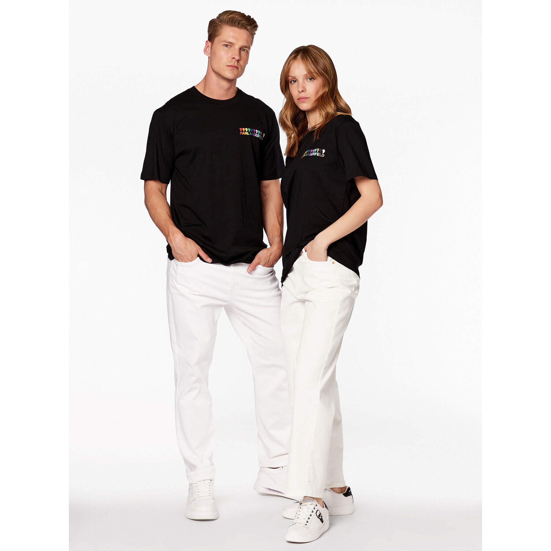 KARL LAGERFELD Тишърт Unisex 225W1781 Черен Regular Fit - Pepit.bg