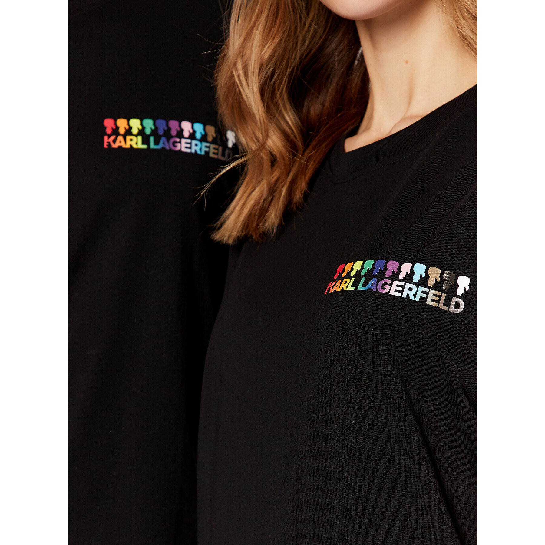KARL LAGERFELD Тишърт Unisex 225W1781 Черен Regular Fit - Pepit.bg