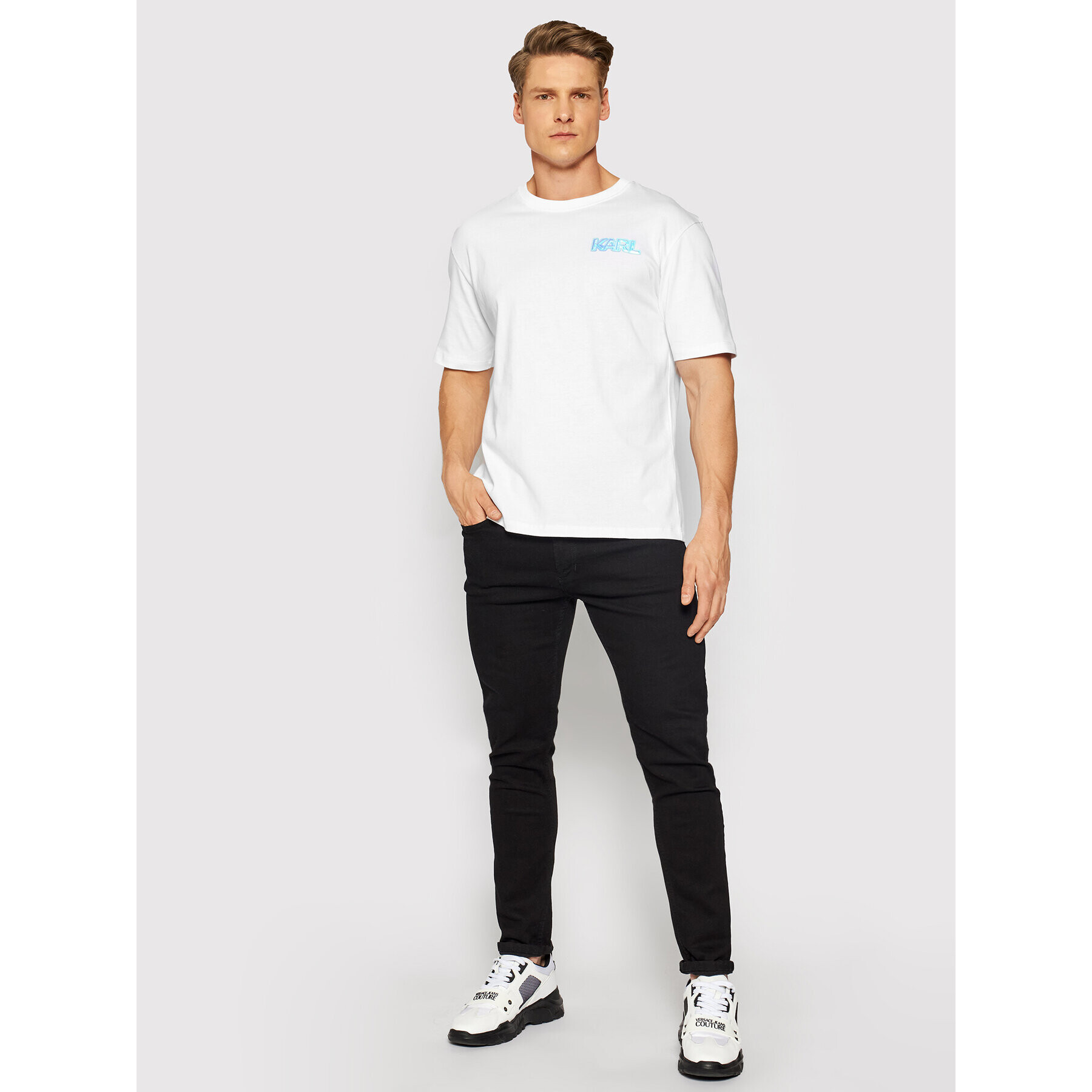 KARL LAGERFELD Тишърт Unisex Balloon Logo 211U1705 Бял Regular Fit - Pepit.bg