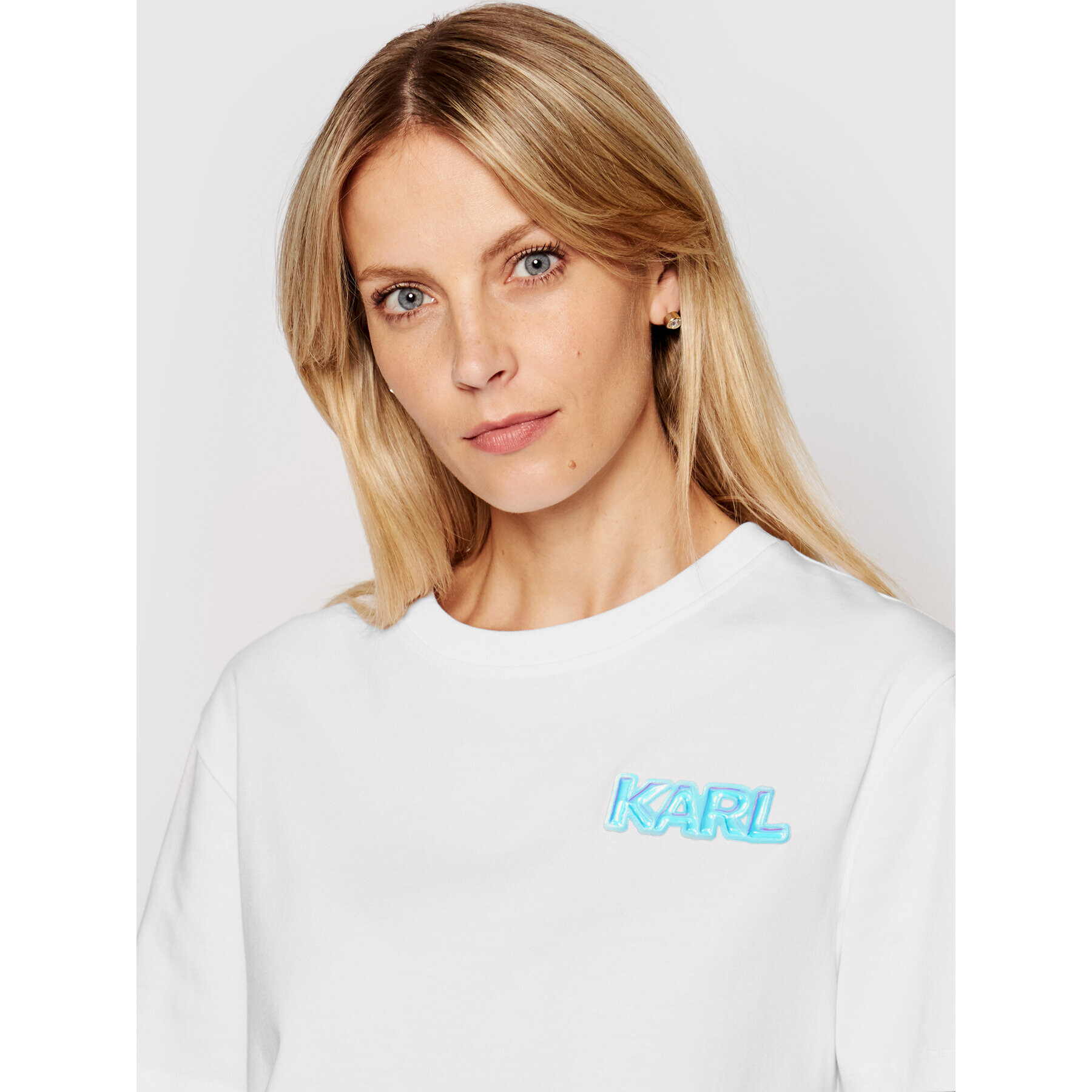 KARL LAGERFELD Тишърт Unisex Balloon Logo 211U1705 Бял Regular Fit - Pepit.bg