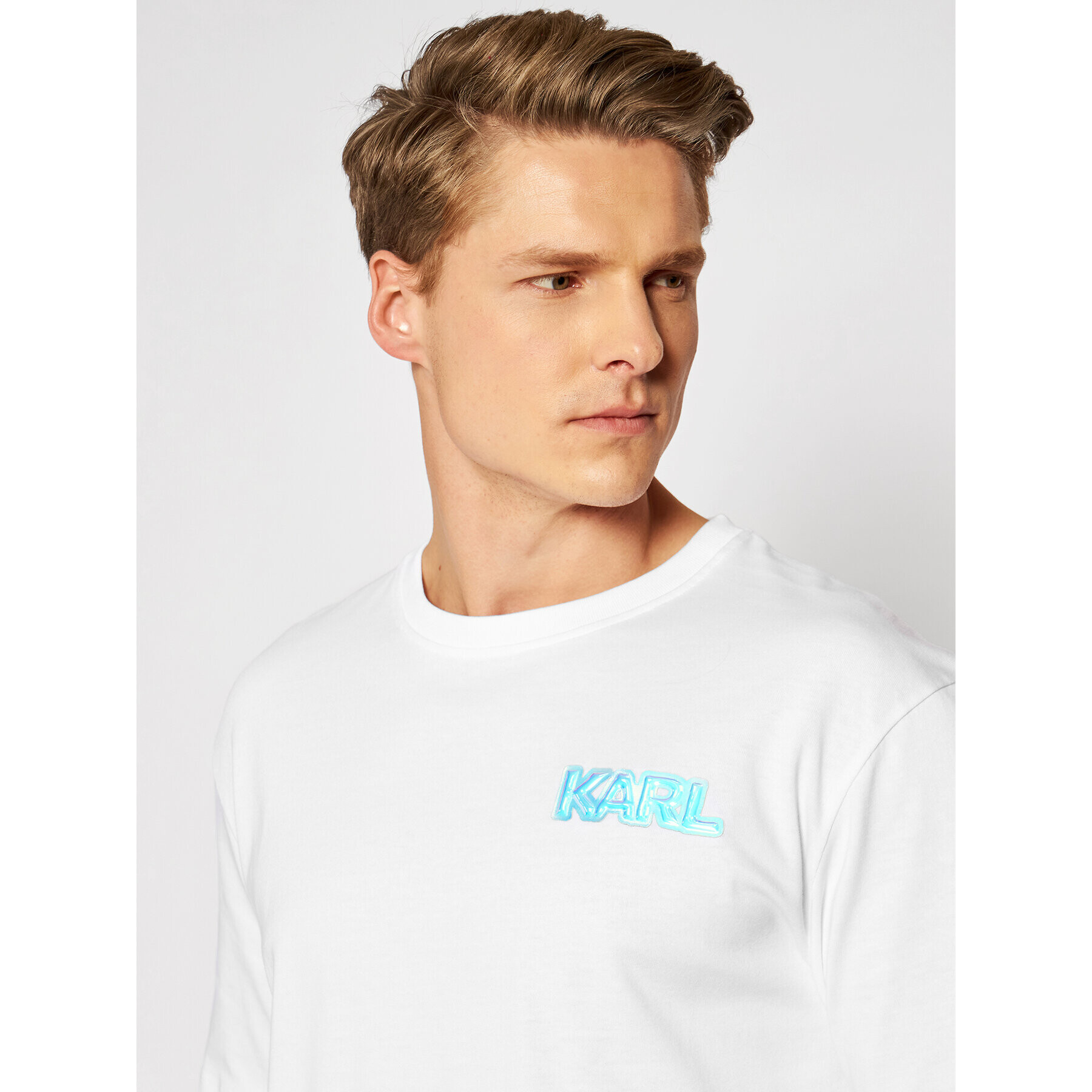 KARL LAGERFELD Тишърт Unisex Balloon Logo 211U1705 Бял Regular Fit - Pepit.bg