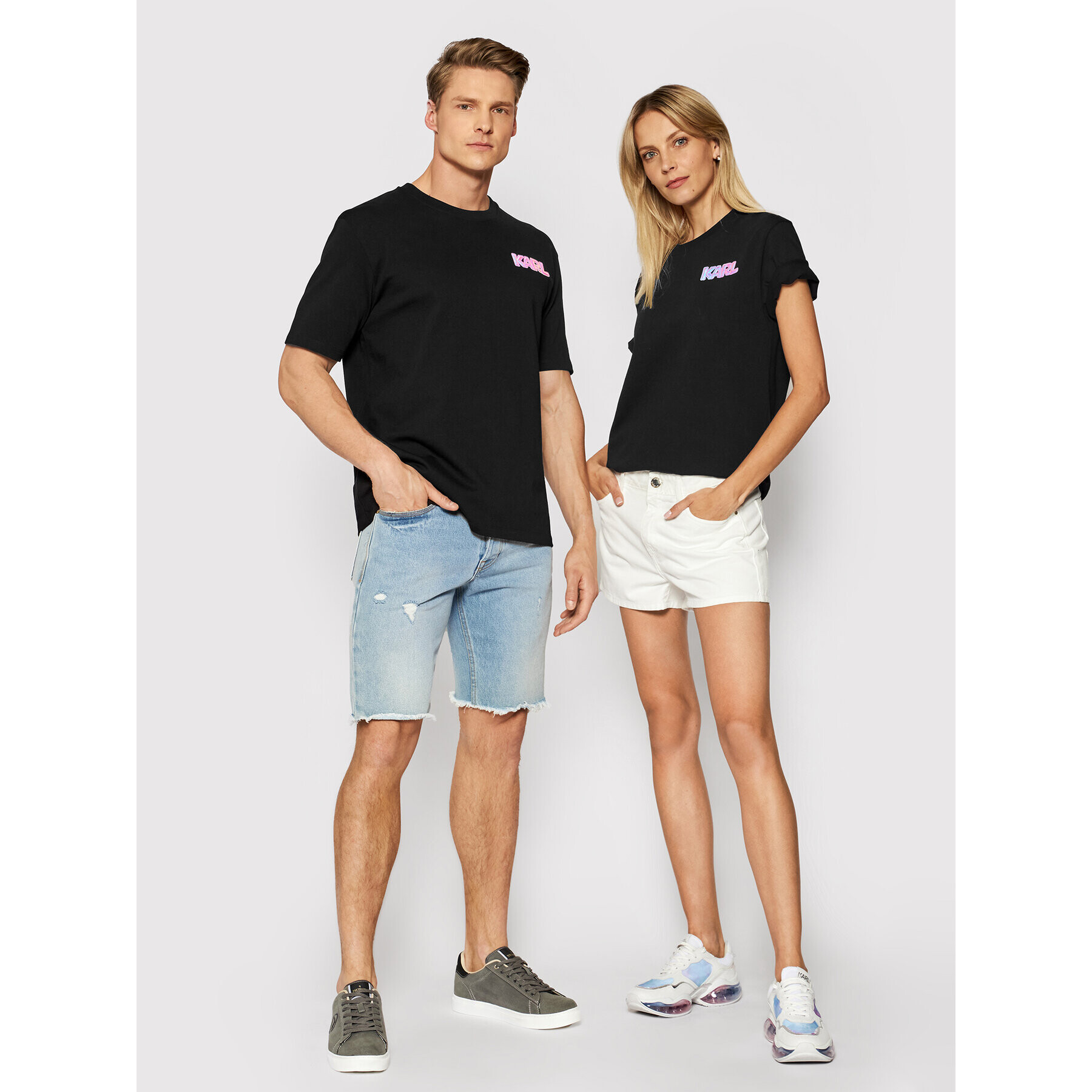 KARL LAGERFELD Тишърт Unisex Balloon Logo 211U1705 Черен Regular Fit - Pepit.bg