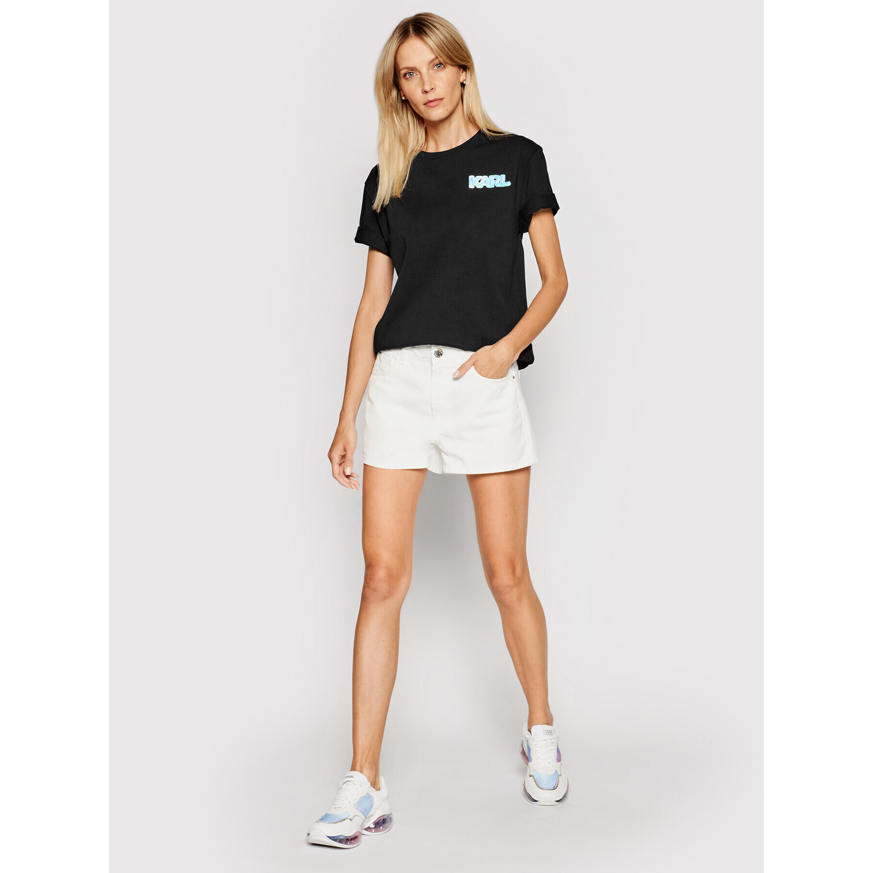 KARL LAGERFELD Тишърт Unisex Balloon Logo 211U1705 Черен Regular Fit - Pepit.bg