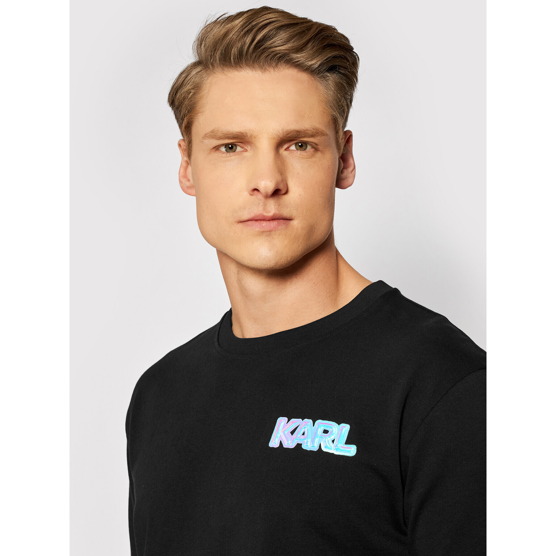 KARL LAGERFELD Тишърт Unisex Balloon Logo 211U1705 Черен Regular Fit - Pepit.bg