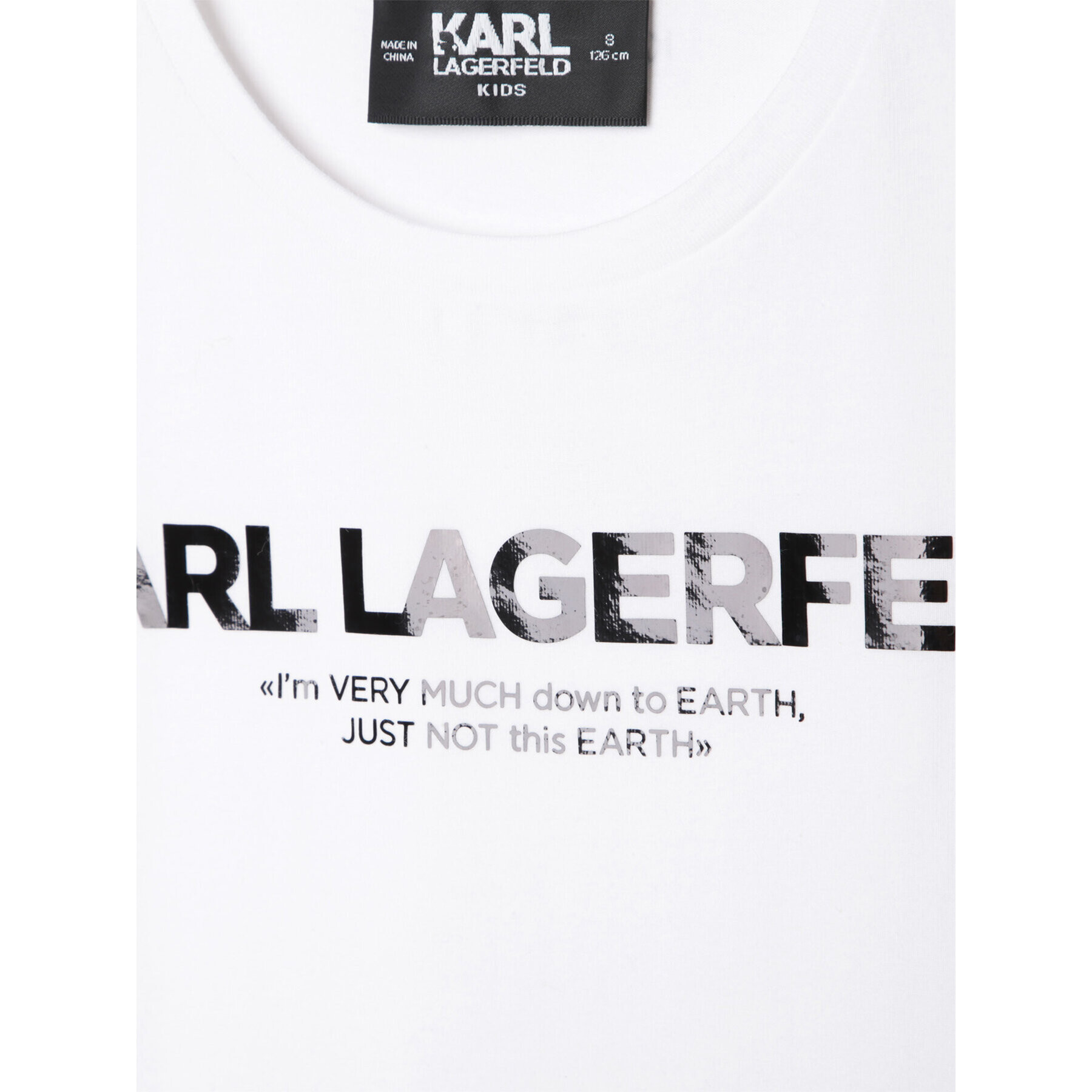 Karl Lagerfeld Kids Тишърт Z15415 S Бял Regular Fit - Pepit.bg
