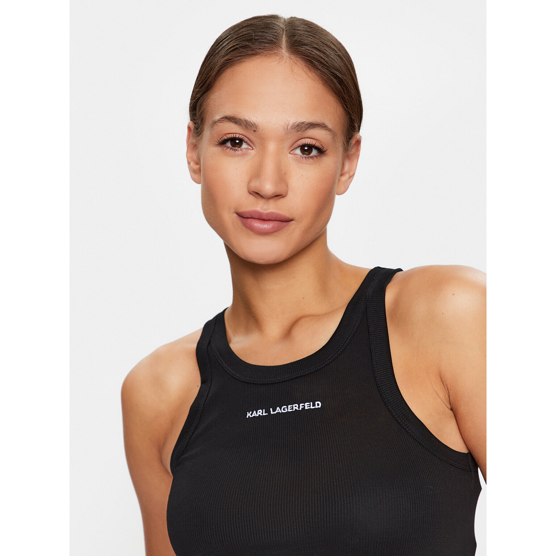 KARL LAGERFELD топ 231W1725 Черен Regular Fit - Pepit.bg