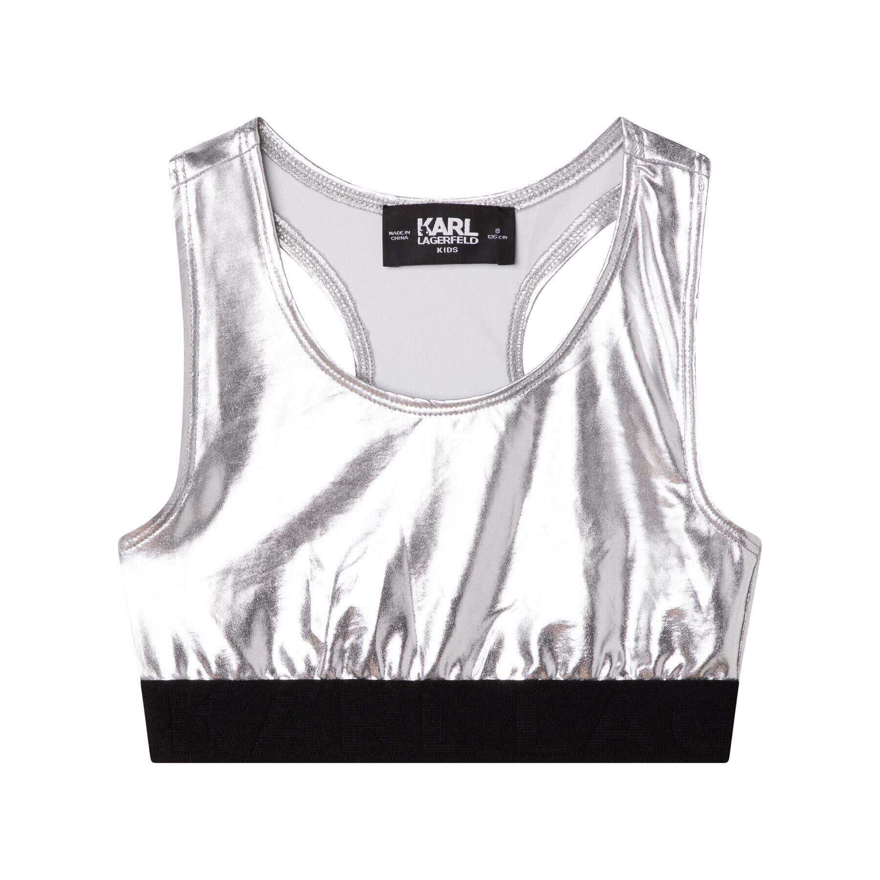 Karl Lagerfeld Kids топ Z15379 D Сребрист Slim Fit - Pepit.bg
