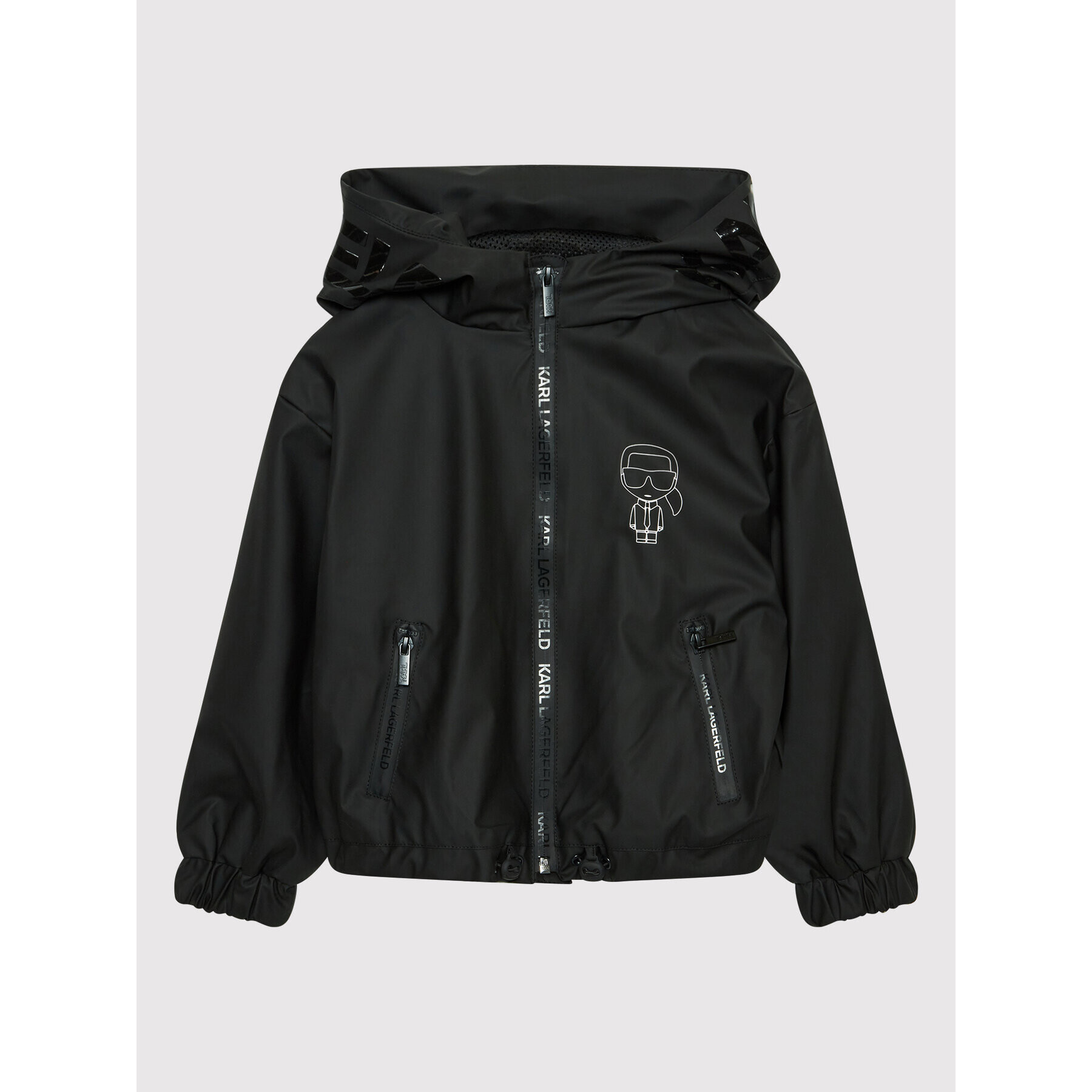 KARL LAGERFELD Яке за дъжд Z16124 S Черен Regular Fit - Pepit.bg