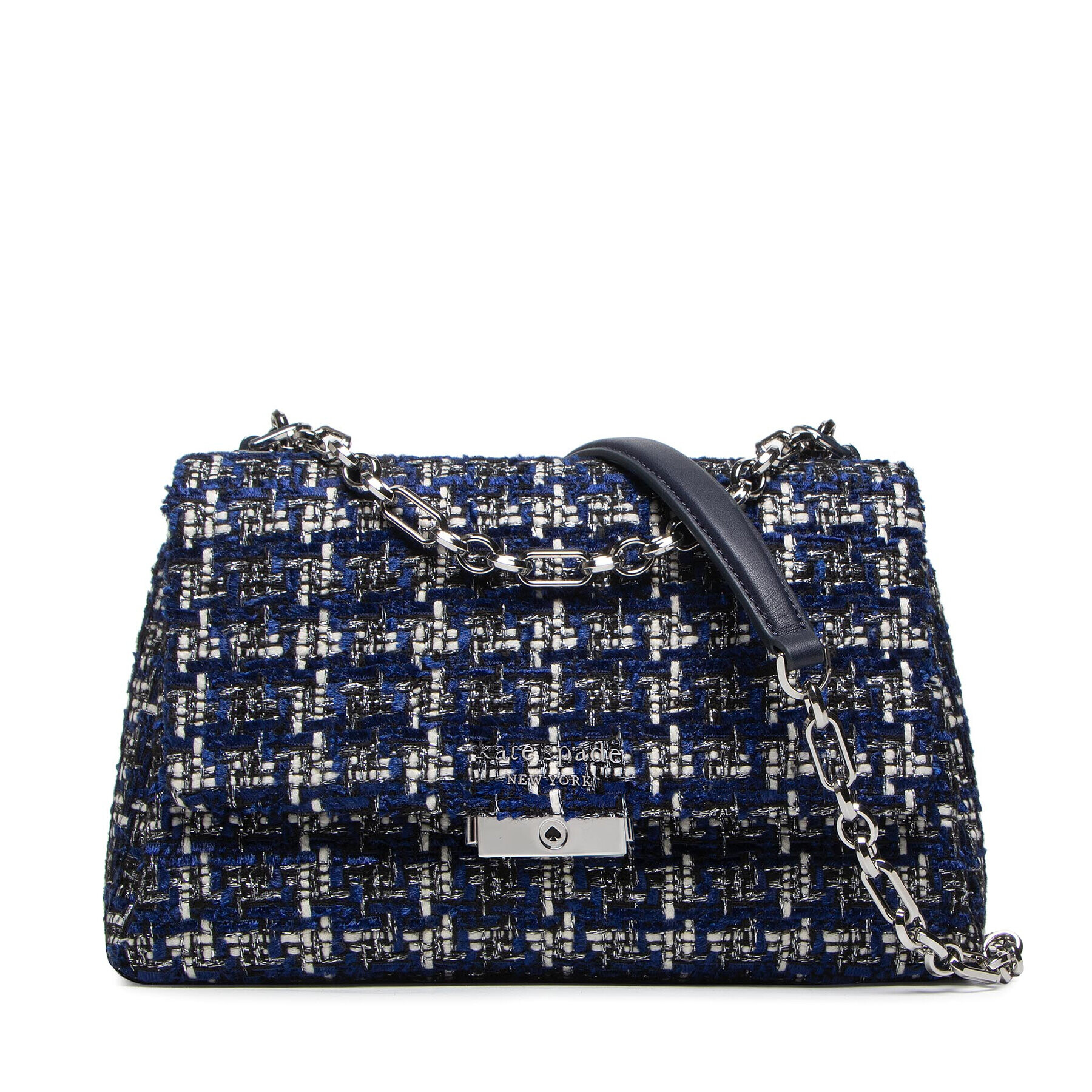 Kate Spade Дамска чанта Carlyle Tweed Fabric K5442 Тъмносин - Pepit.bg