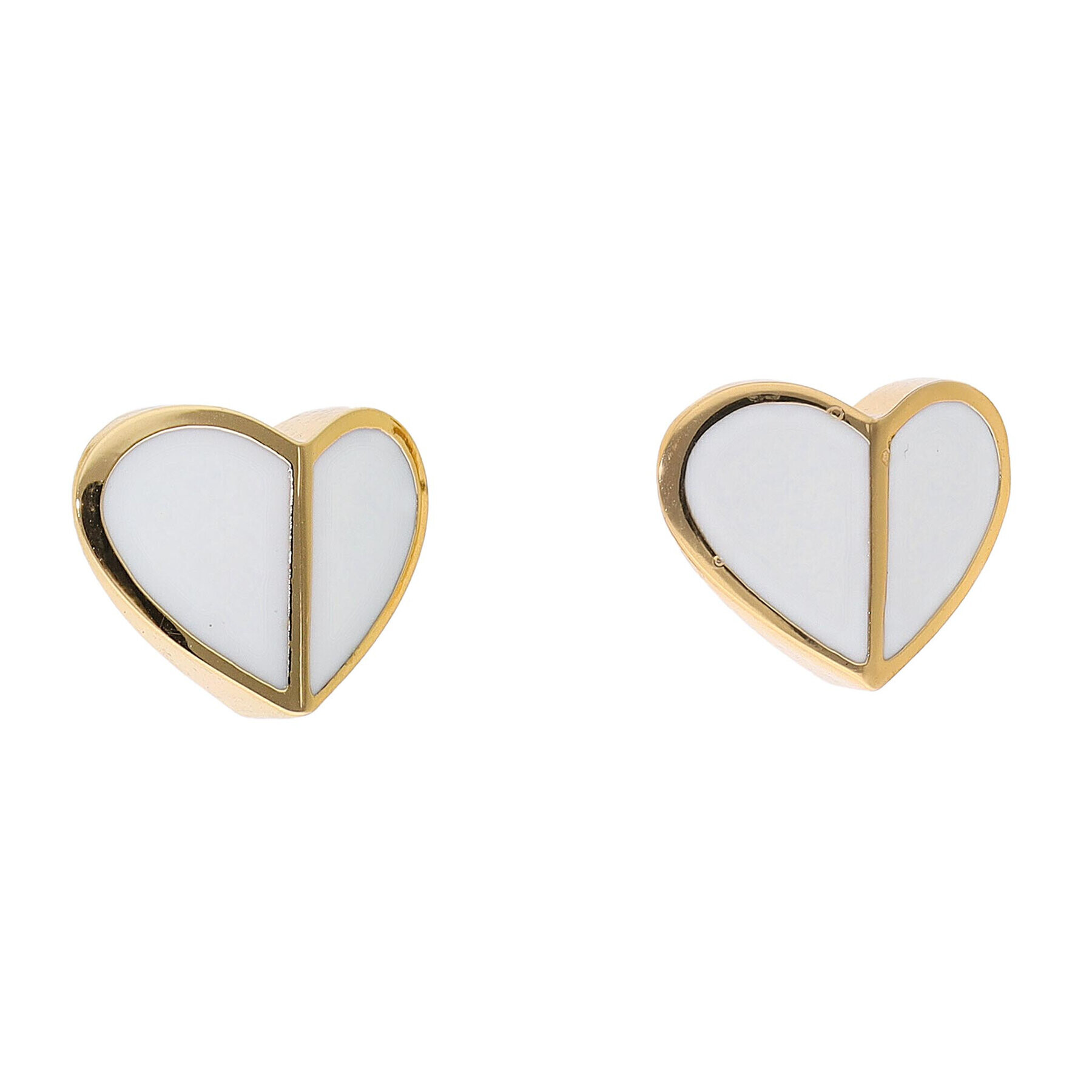 Kate Spade Обици Heritage Spade Small Heart Studs WBRUH264 Бял - Pepit.bg