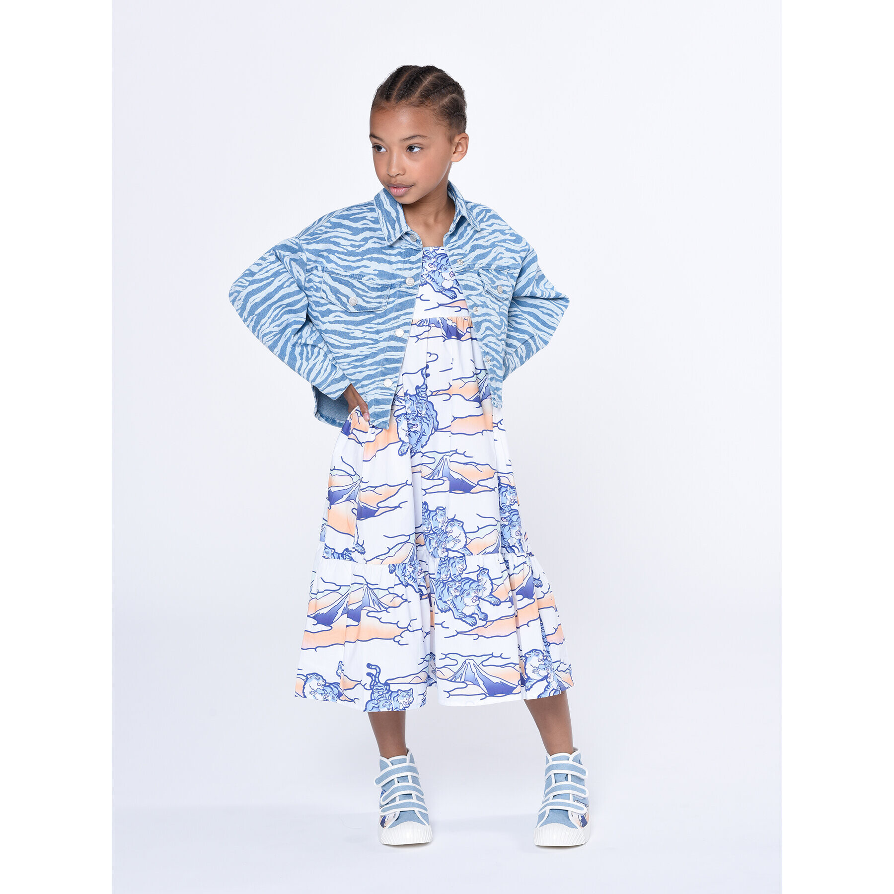 Kenzo Kids Дънково яке K15638 S Син Regular Fit - Pepit.bg