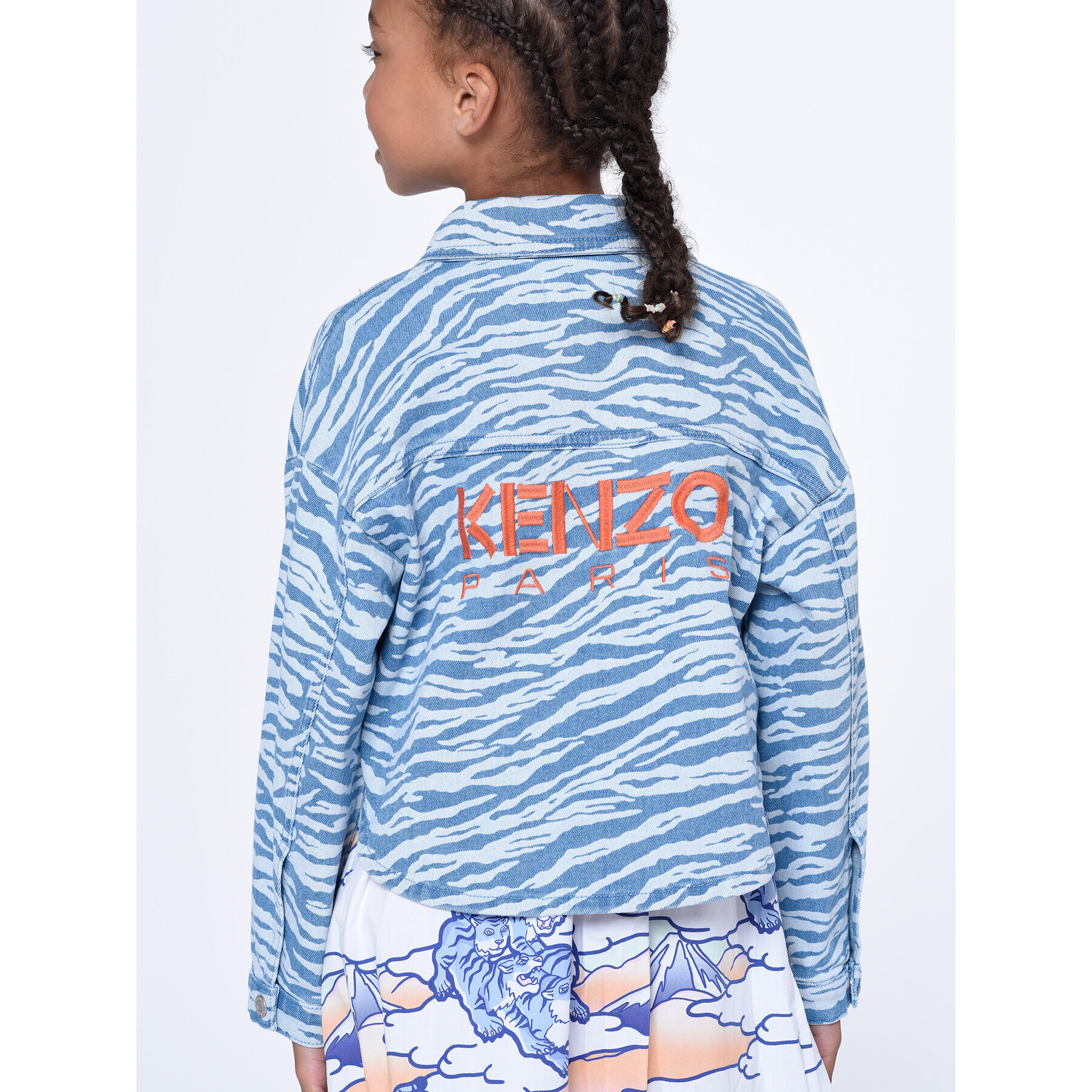 Kenzo Kids Дънково яке K15638 S Син Regular Fit - Pepit.bg