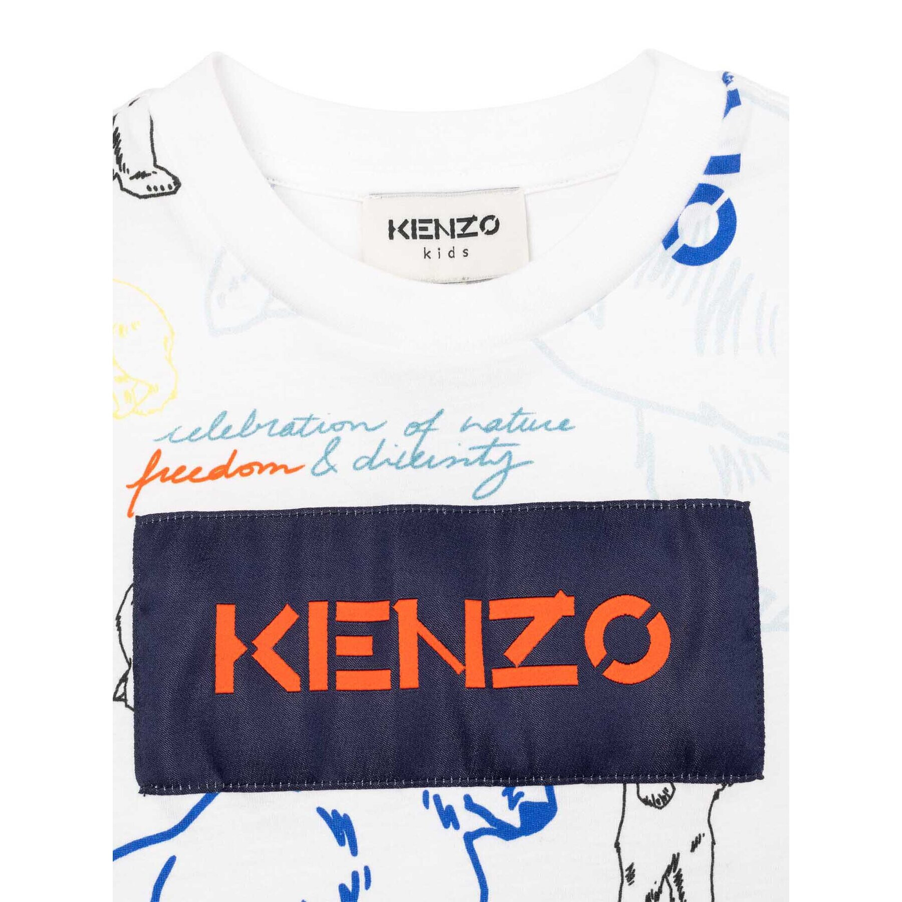 Kenzo Kids Тишърт K25660 M Бял Regular Fit - Pepit.bg