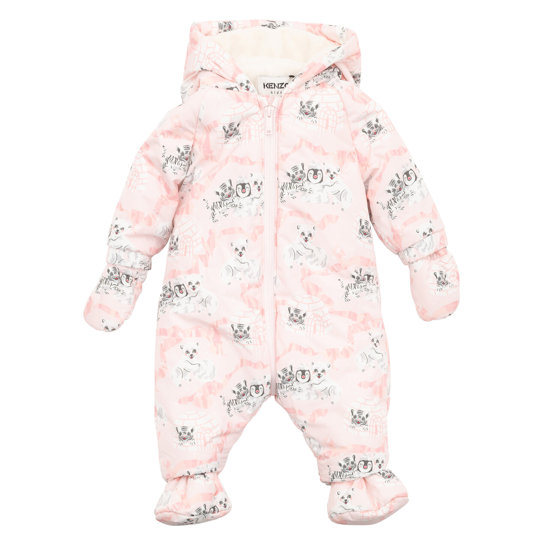 Kenzo Kids Зимен детски гащеризон K96005 Розов Regular Fit - Pepit.bg