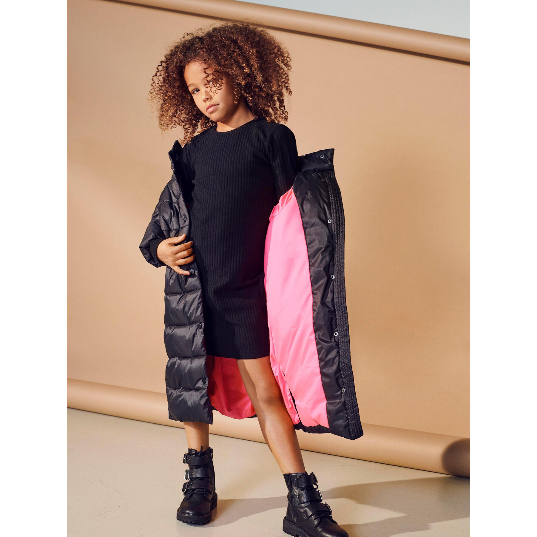 Kids ONLY Плетена рокля 15235218 Черен Regular Fit - Pepit.bg