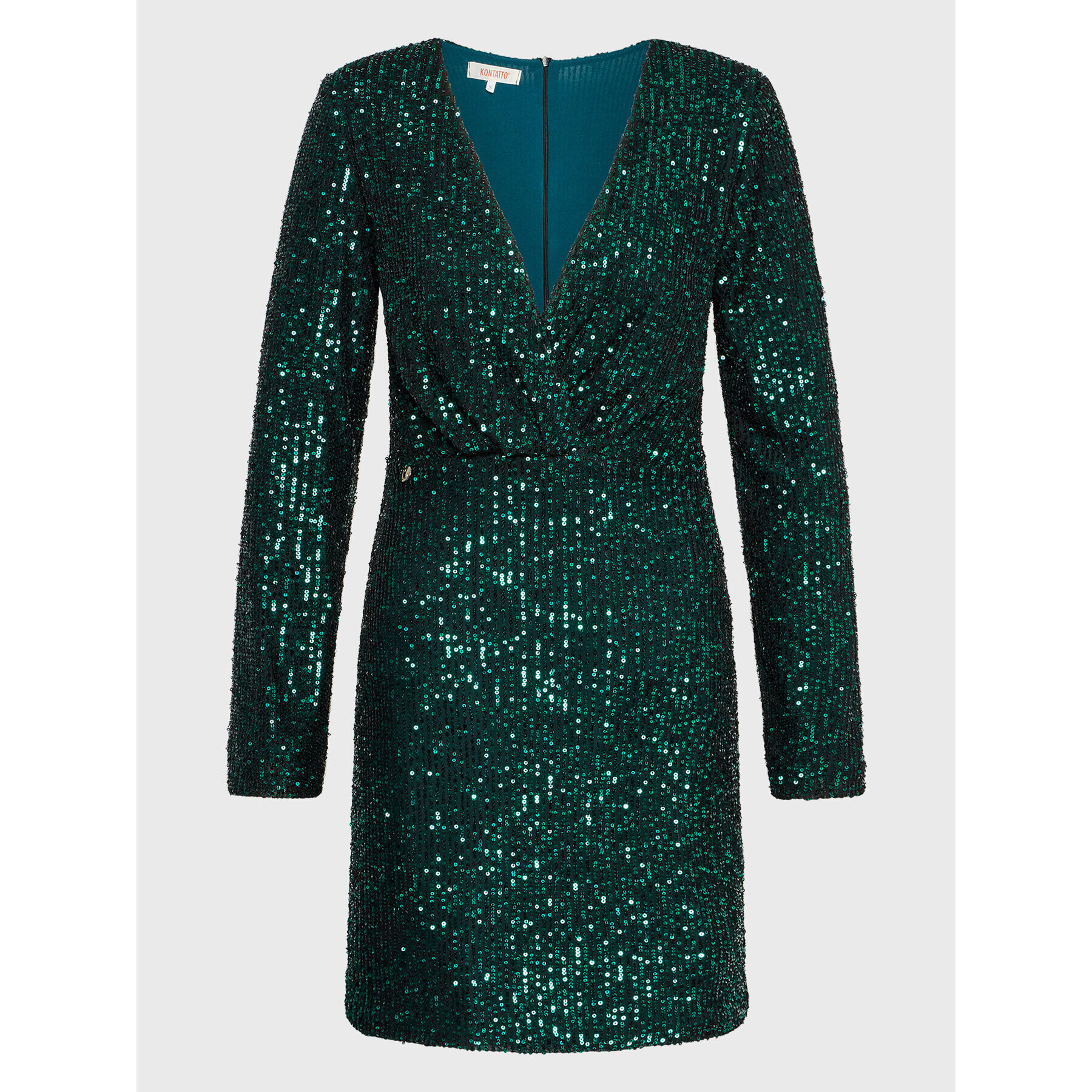 Kontatto Коктейлна рокля B4512 Зелен Slim Fit - Pepit.bg