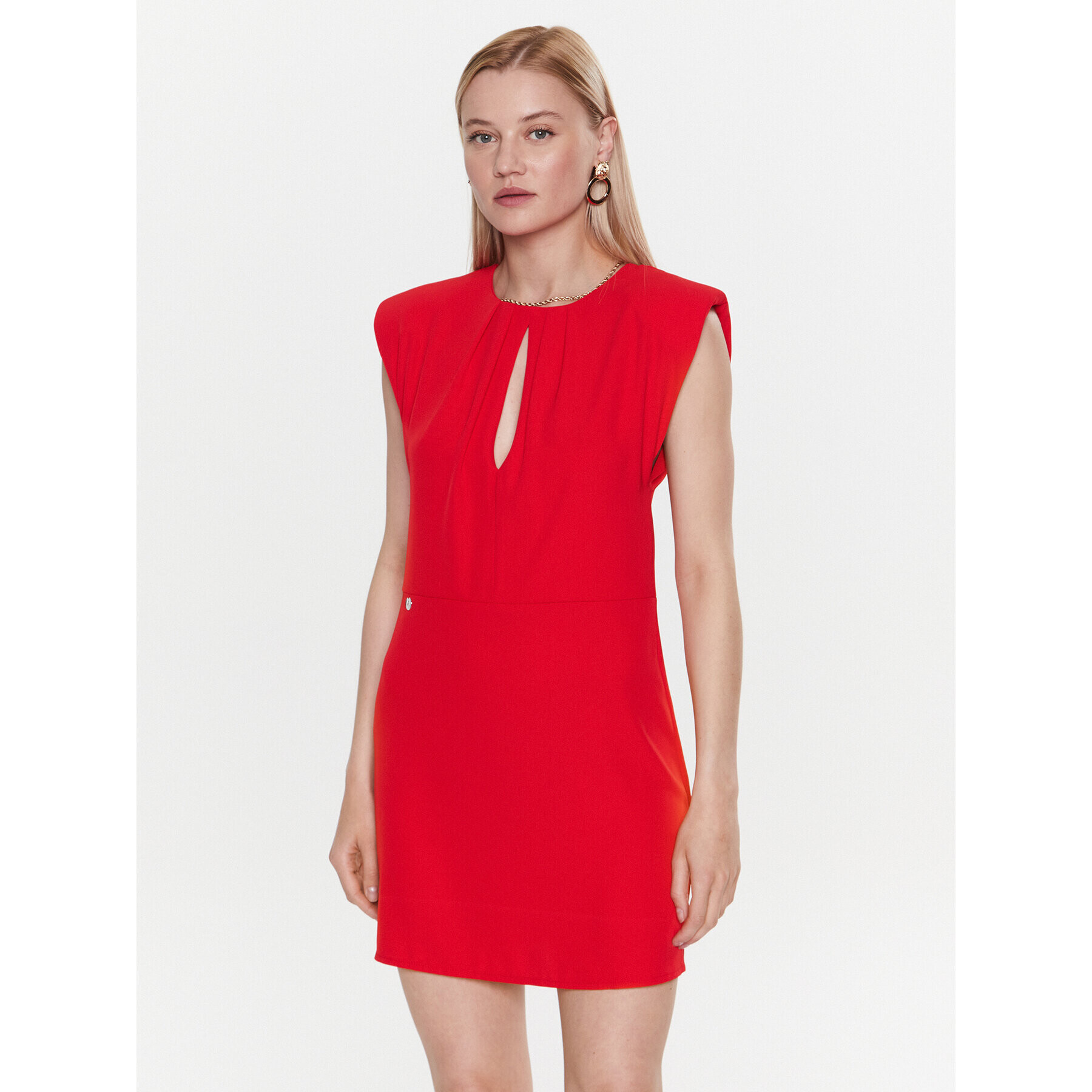 Kontatto Коктейлна рокля NO1006 Червен Slim Fit - Pepit.bg