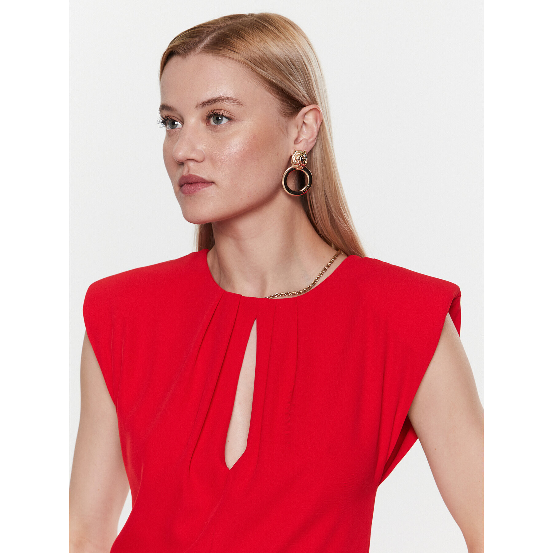 Kontatto Коктейлна рокля NO1006 Червен Slim Fit - Pepit.bg