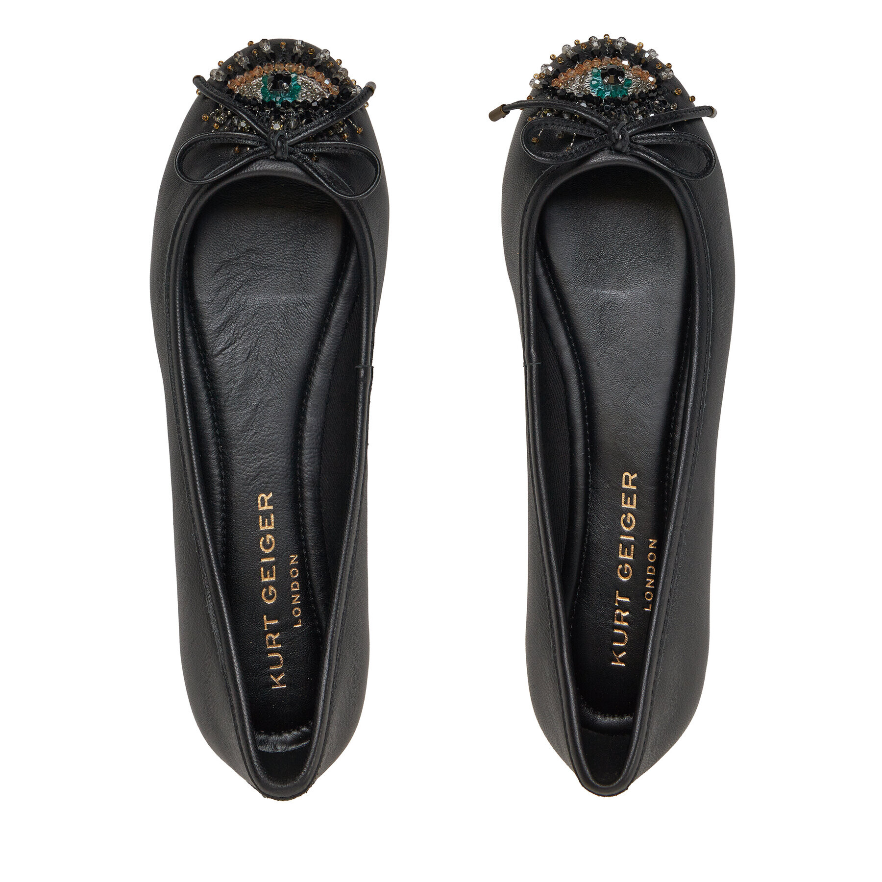 Kurt Geiger Балеринки Eye Emb 1289000109 Черен - Pepit.bg